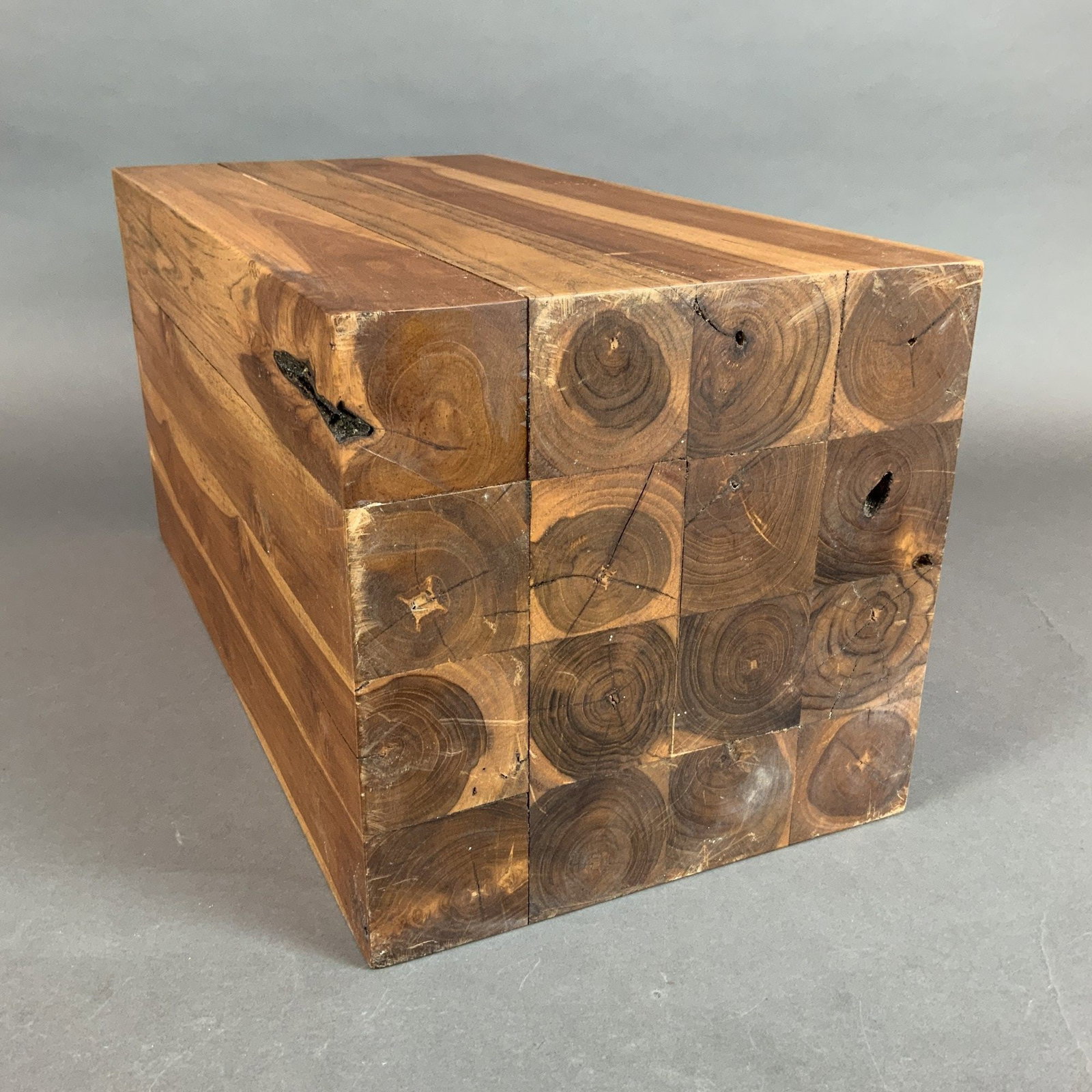 Modernist Multifaceted Solid Wood Block Table - 3