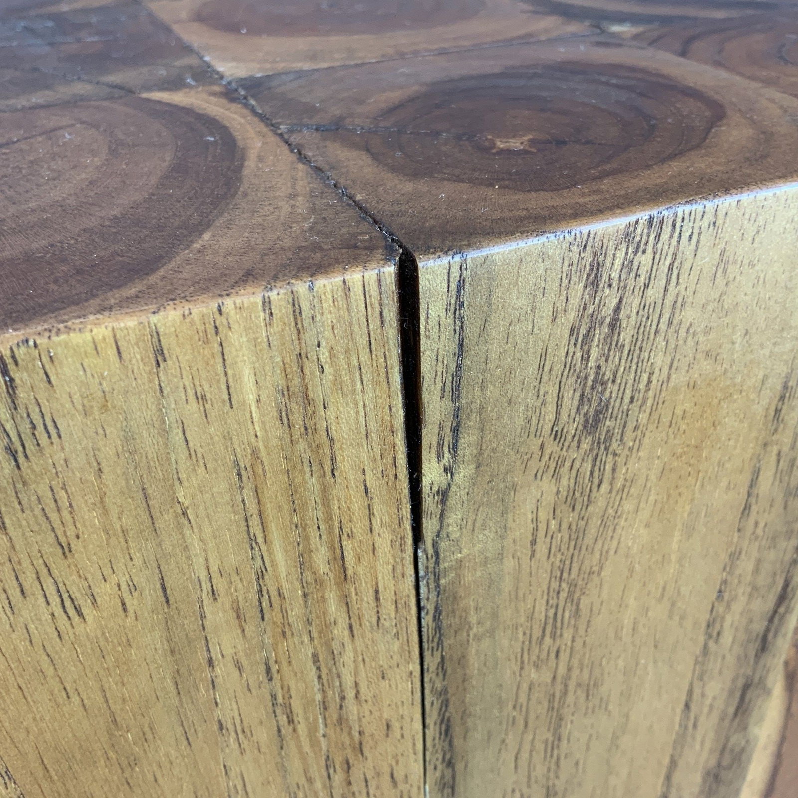 Modernist Multifaceted Solid Wood Block Table - 4