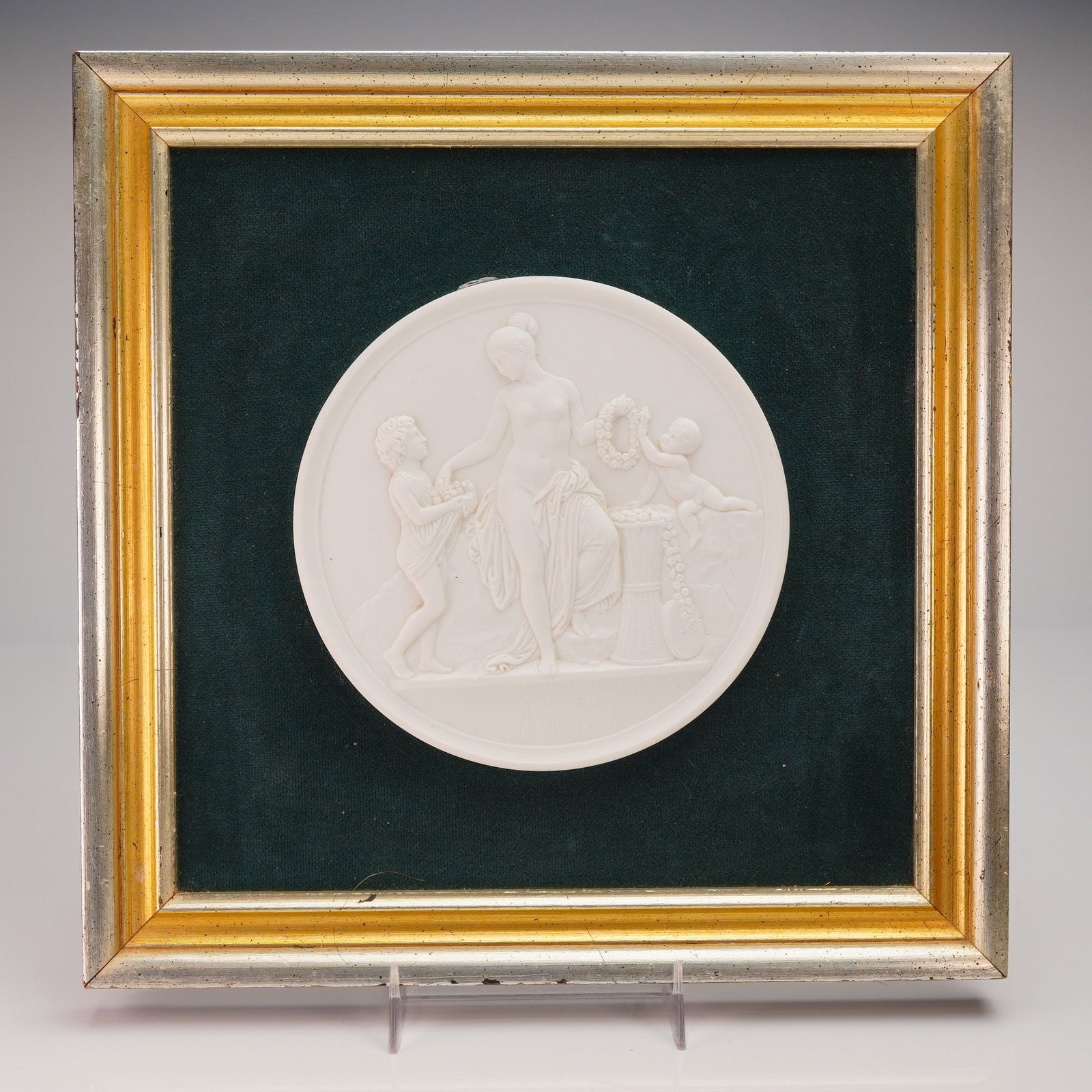 B&G Bisque Plaque, Spring, Framed - 2