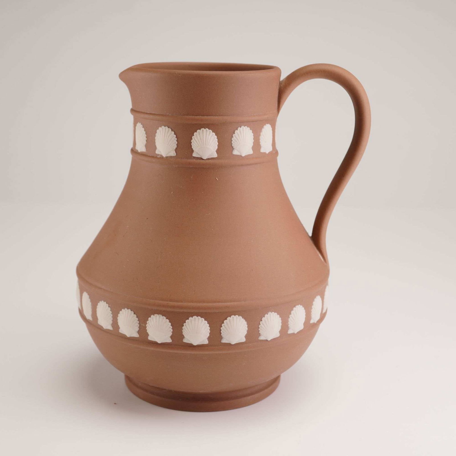 Wedgwood Jasperware Taupe Etruscan Jug with Shell Motif (1 of 4)
