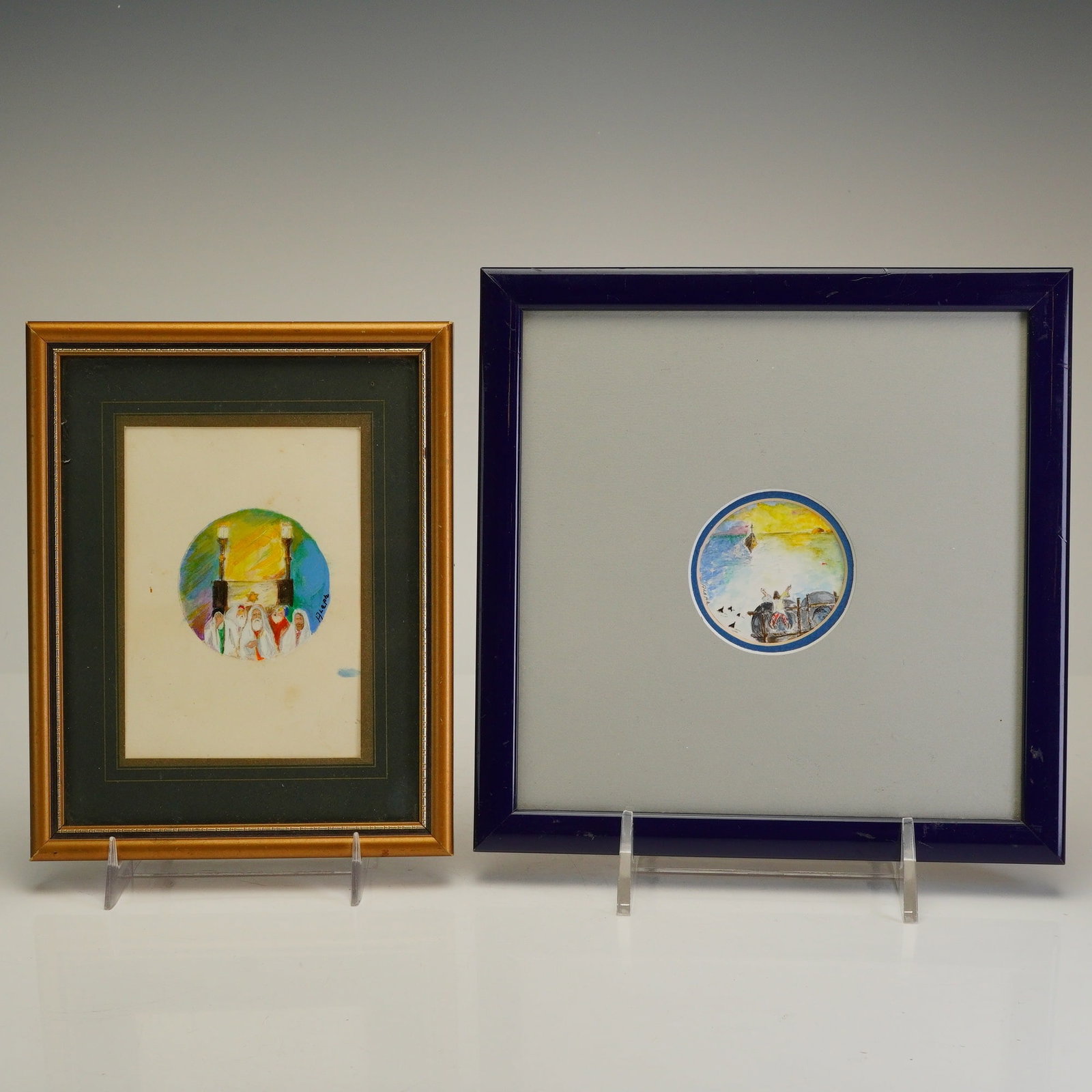 2pc Rafael Aleph Framed Religions Mix Media Artworks (1 of 4)