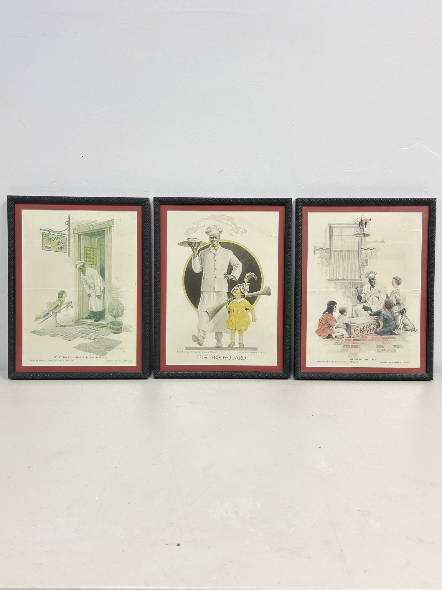 3pc Edward V. Brewer (American, 1911-1926) Cream of Wheat Original Advertisement Prints (1 of 5)