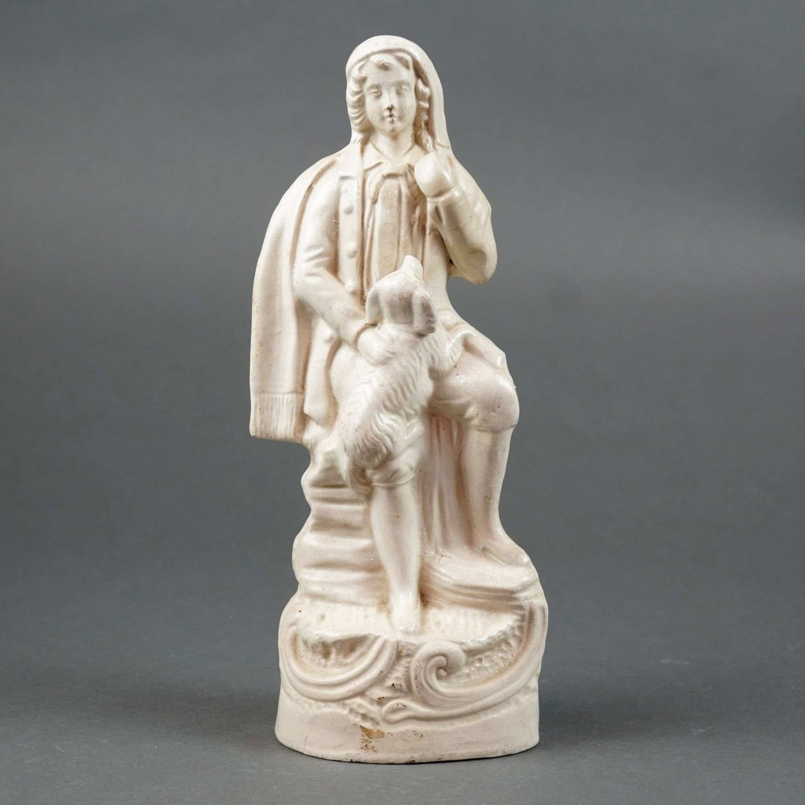 Staffordshire, Boy with Spaniel Flatback Figurine (1 of 3)
