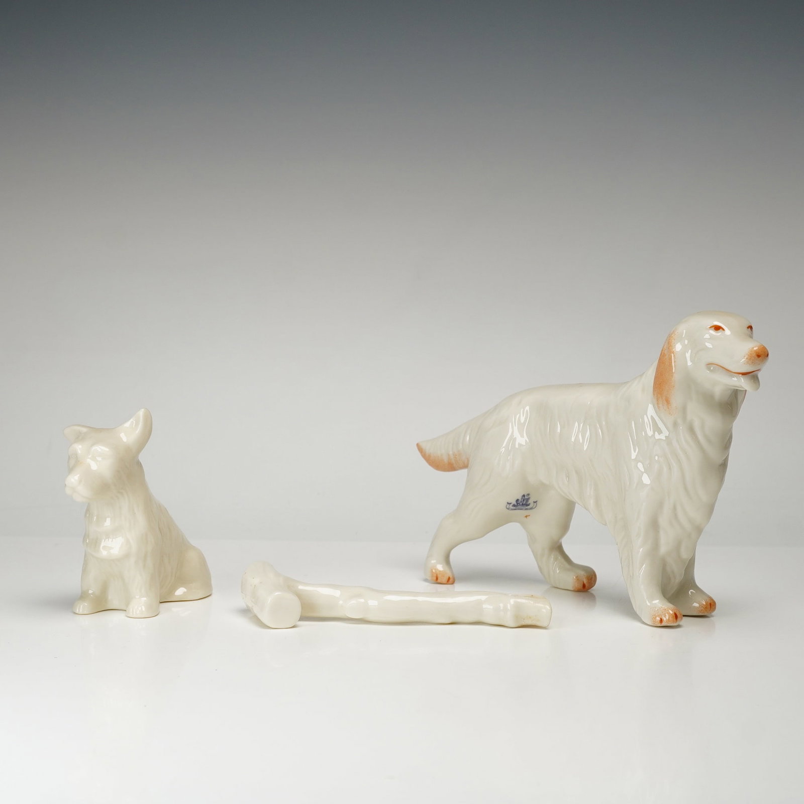 Belleek Parian Porcelain Irish Setter, Scottish Terrier Walking Stick Figurines (1 of 3)