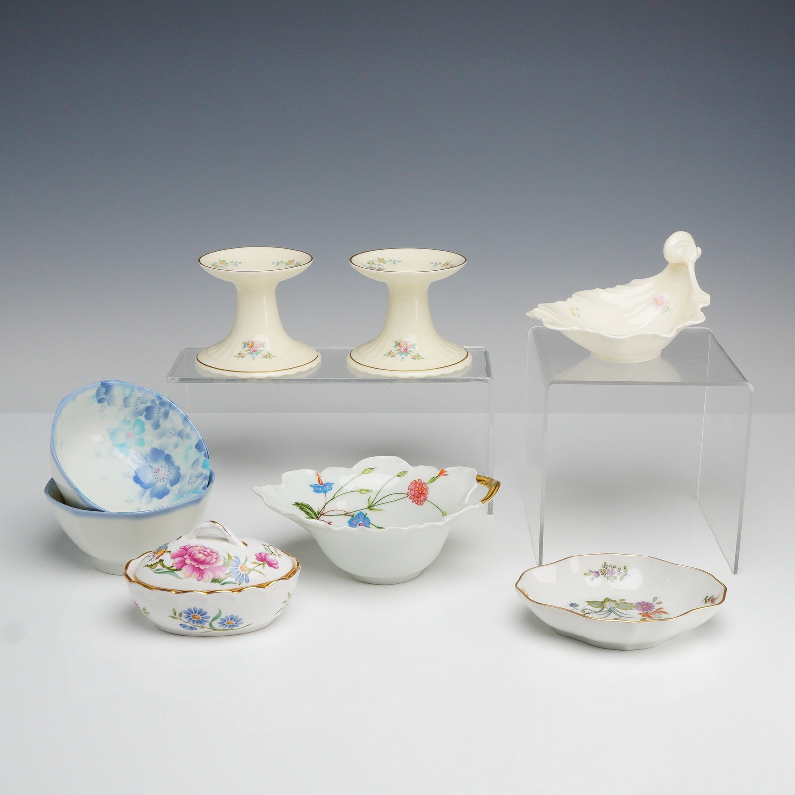 8pc Porcelain Cabinet Items including Wedgwood, Spode, and Limoges (1 of 3)