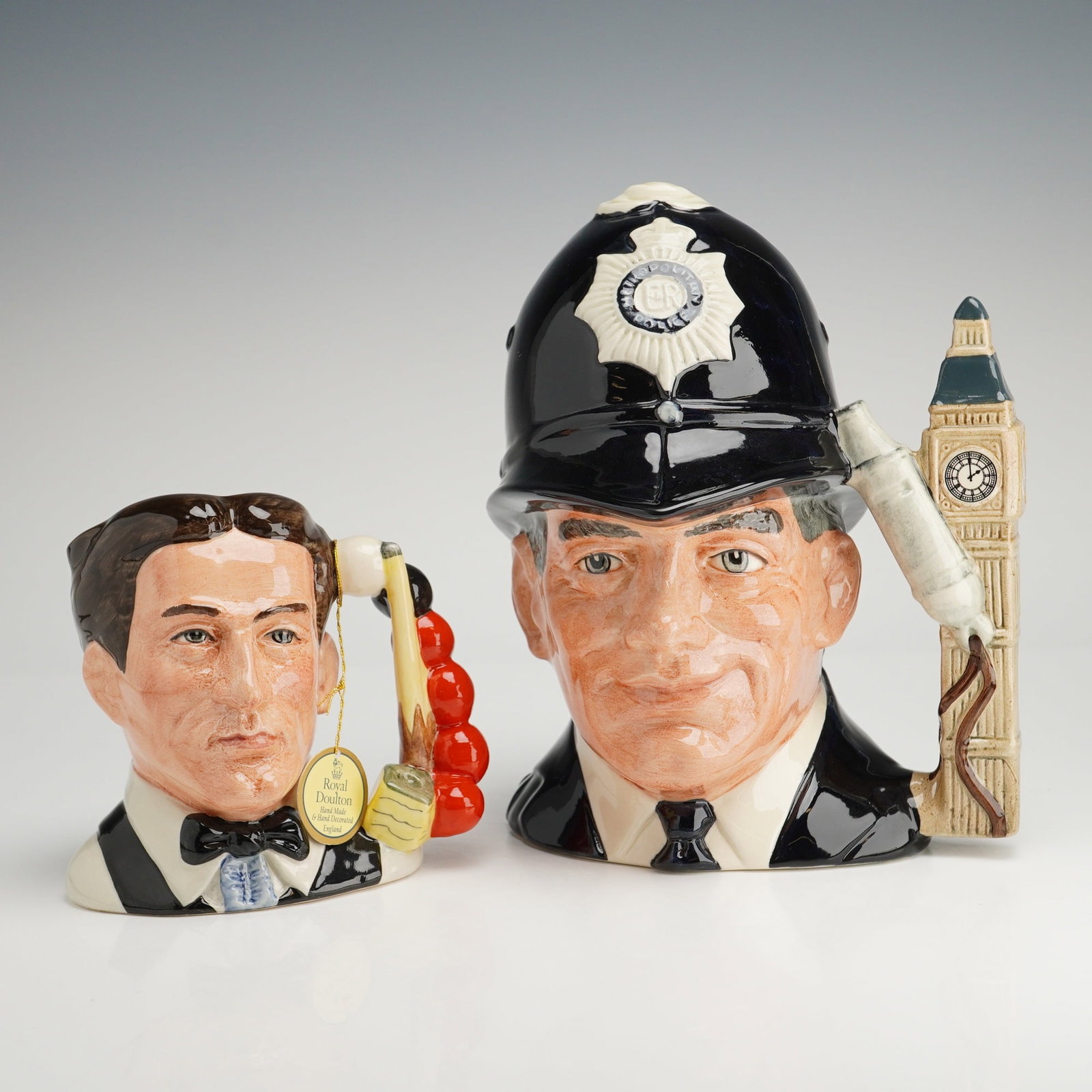 2pc Royal Doulton Character Jugs, The Snooker Player and The London 'Bobby' (1 of 3)