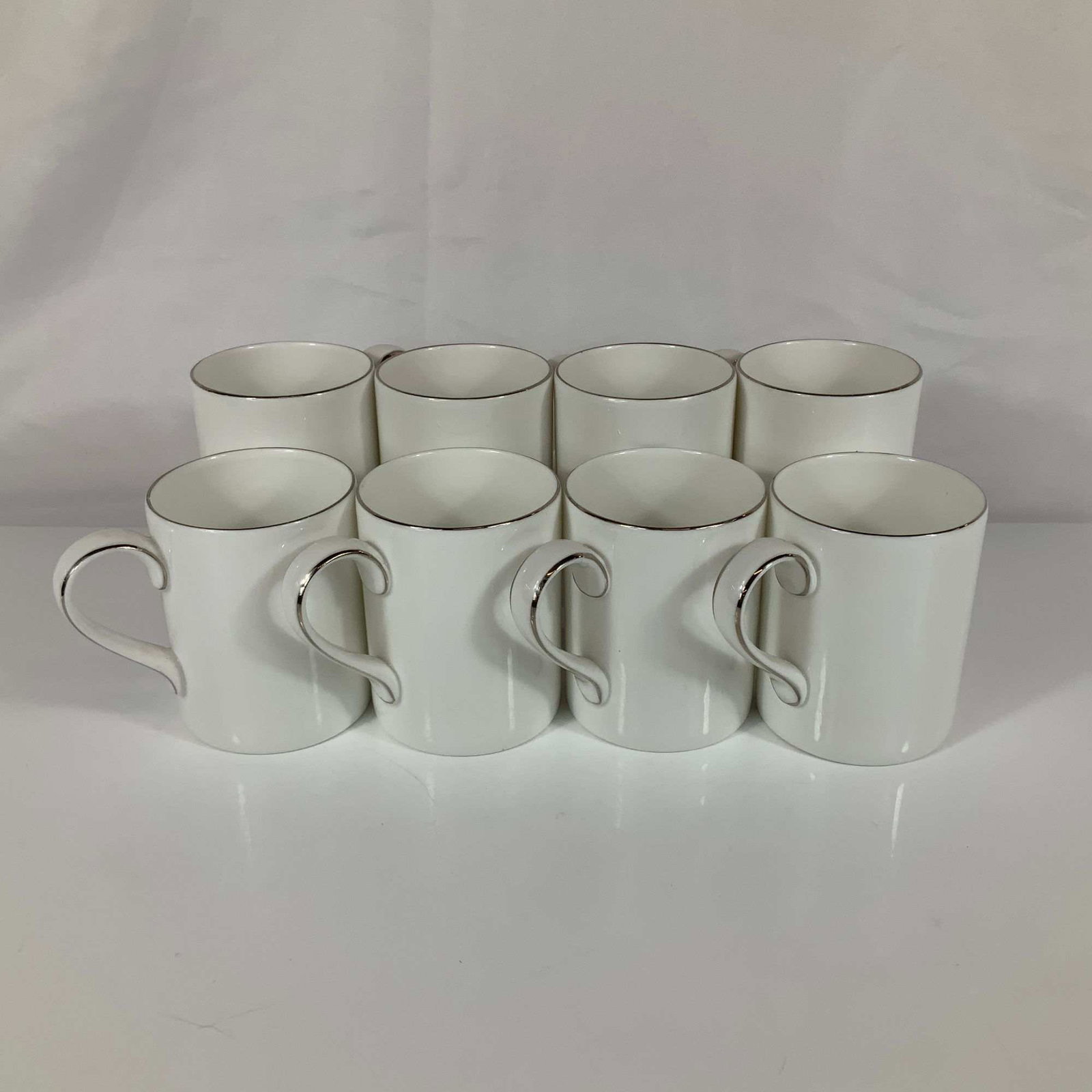 A Set of 8 Royal Doulton Classics Langdale Platinum H5289 Cups (1 of 3)