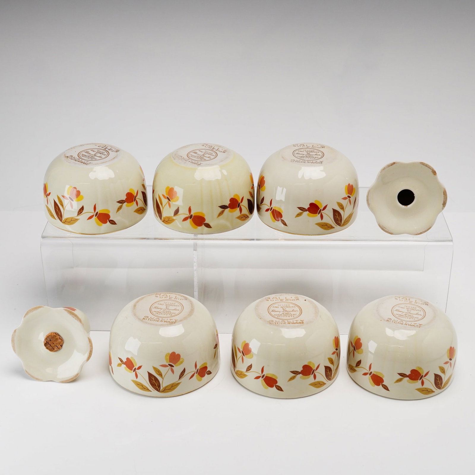 8 pc Hall Superior Autumn Leaf Ceramic Kitchenware Items - 2