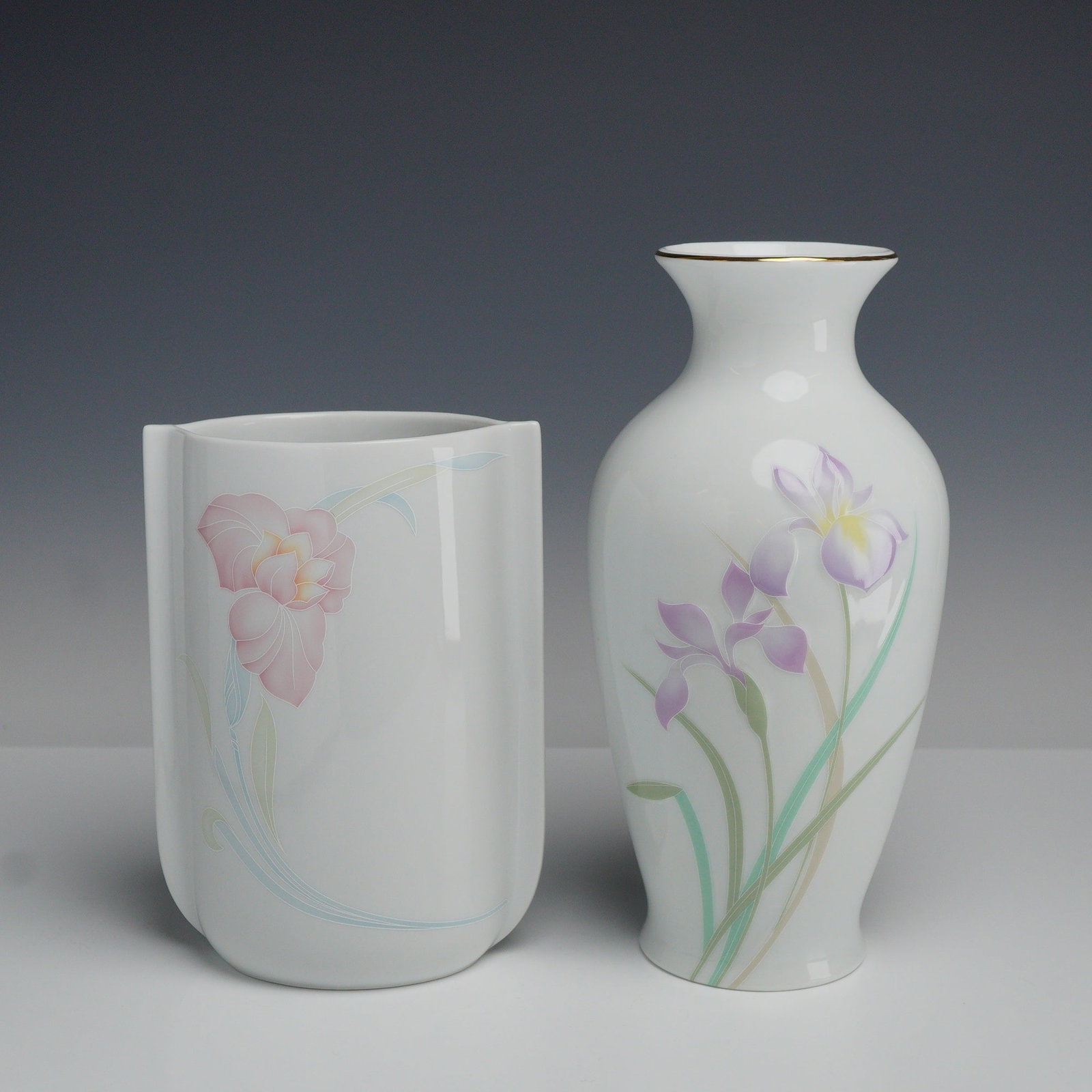 Two Seltmann Weiden and Otagiri Porcelain Iris Vases (1 of 3)
