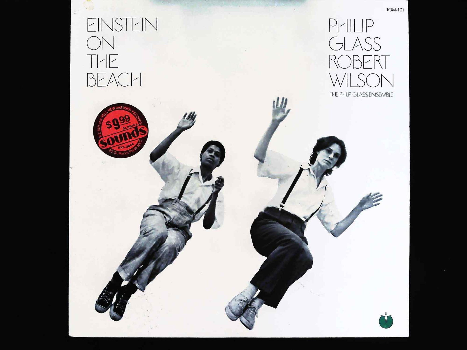 Philip Glass Einstein on the Beach Promotional Vinyl LP: A vintage 12-inch vinyl record in original album cover, identified as the 1978 promotional copy of the LP *Einstein On The Beach* by Philip Glass and Robert Wilson. The album was released by The