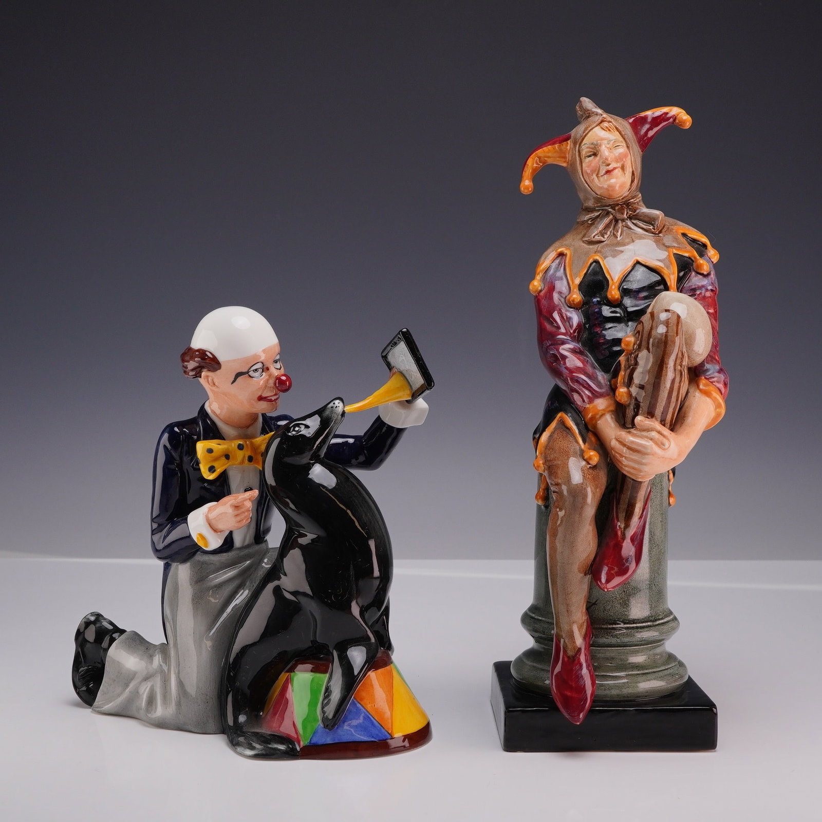 Two Royal Doulton Porcelain Figurines, The Jester HN 2016 and Partners HN 3119 (1 of 3)