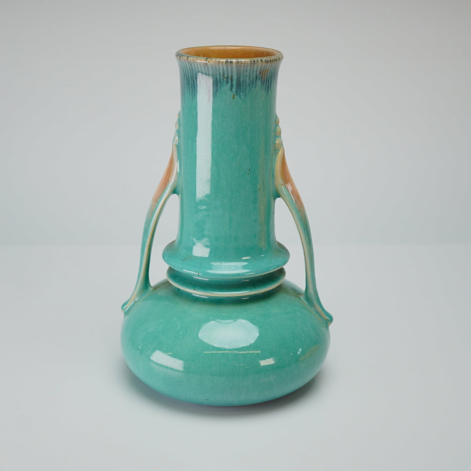 Roseville Pottery Aqua Vase, Orian (1 of 3)