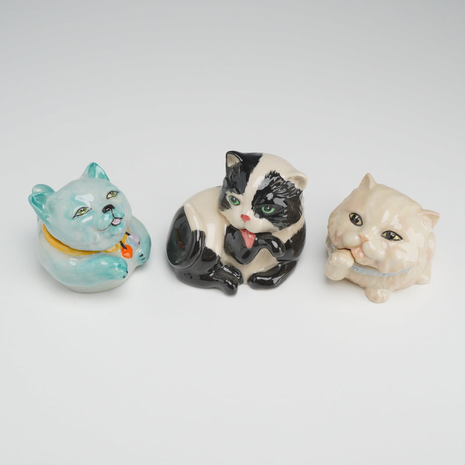 3pc Kevin Francis Face Pots, Including Signed and Prototype Cats (1 of 4)