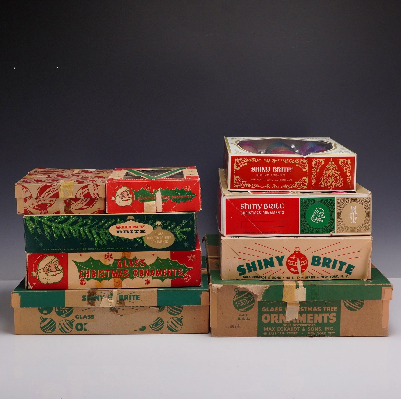 Nine Vintage Glass Christmas Ornament Boxes, Shiny Brite by Max Eckardt and Sons (1 of 4)