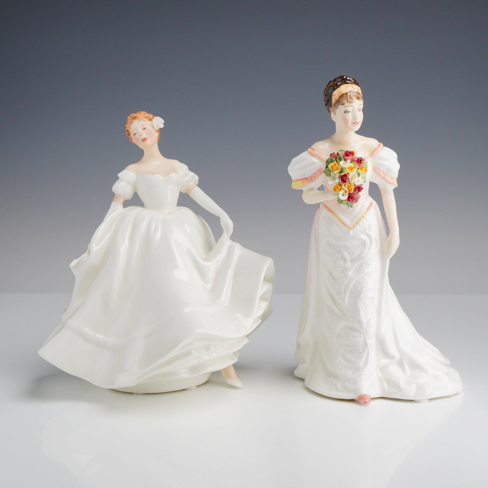 2pc Royal Doulton Figurines, Nancy HN2955 and Bride of the Year 1996 HN3758 (1 of 3)