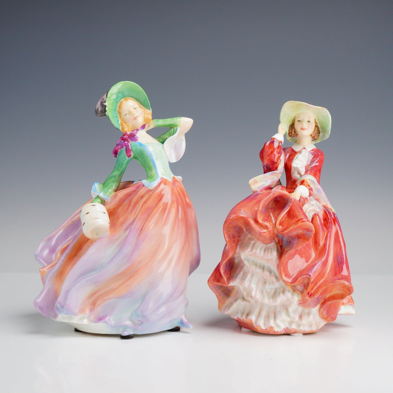 2pc Royal Doulton Porcelain Figurines Autumn Breezes and Top o' the Hill (1 of 3)