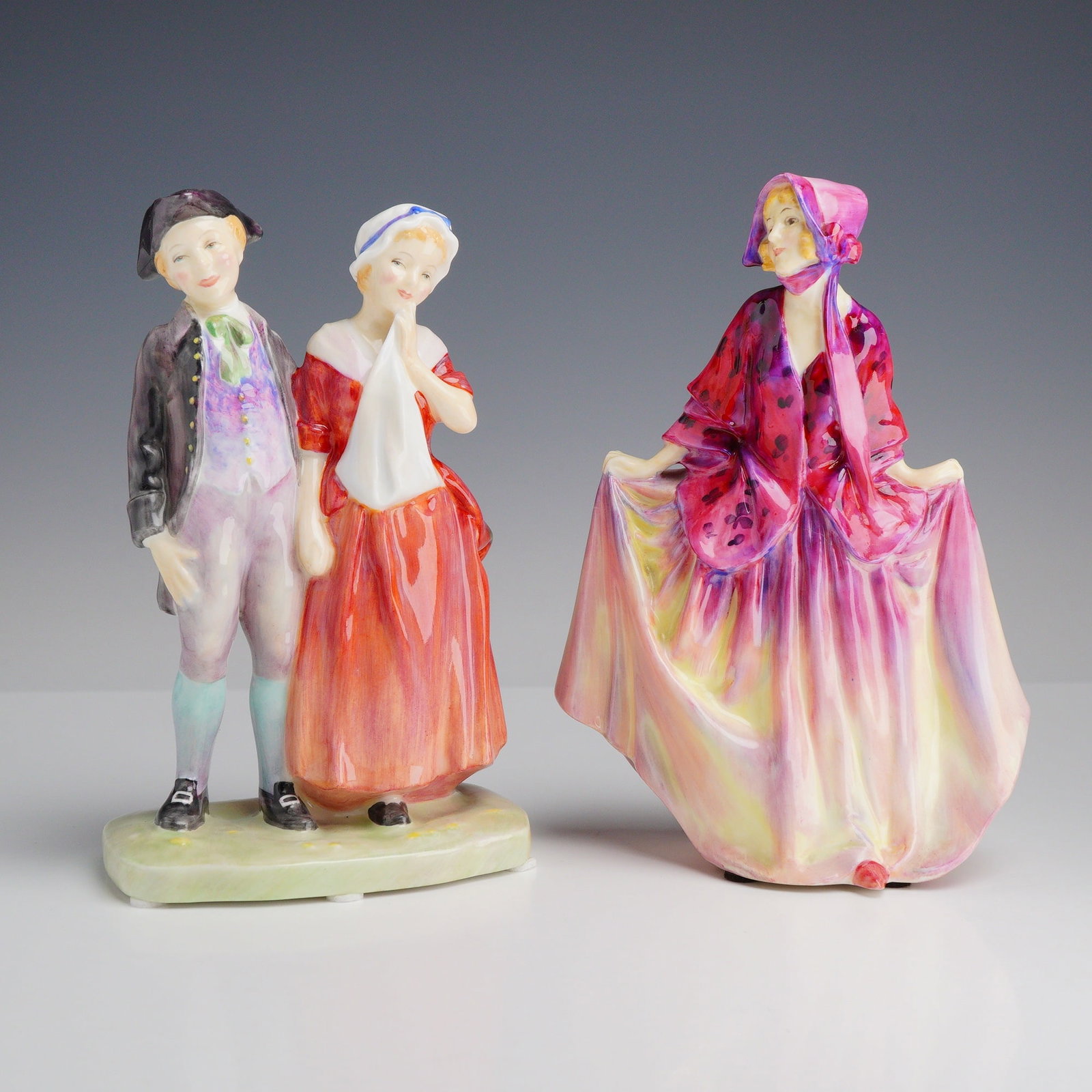 Two Royal Doulton Bone China Figurines, A Courting HN 2004 and Sweet Anne HN 1496 (1 of 3)