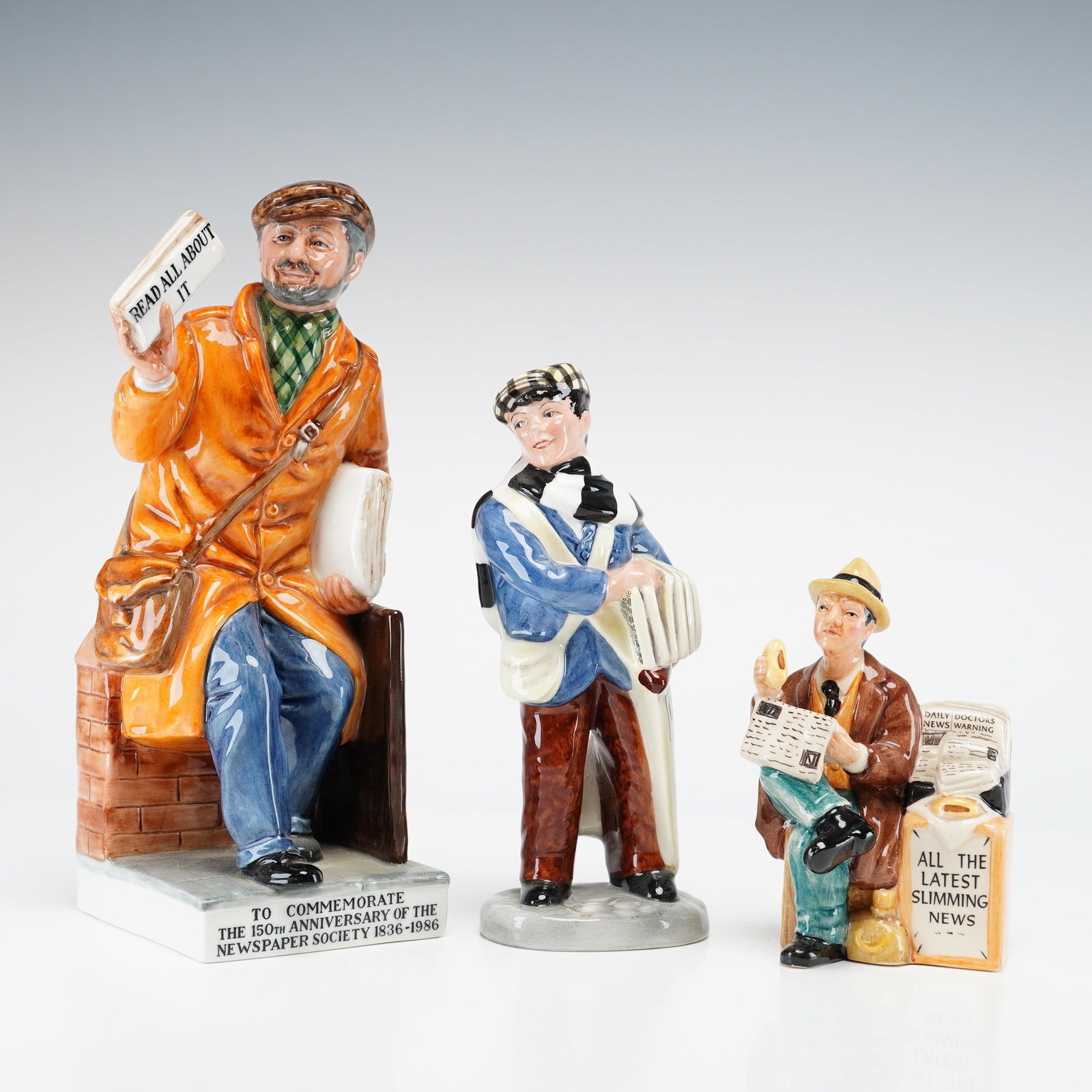 3pc Royal Doulton News-Themed Porcelain Figurines (1 of 3)