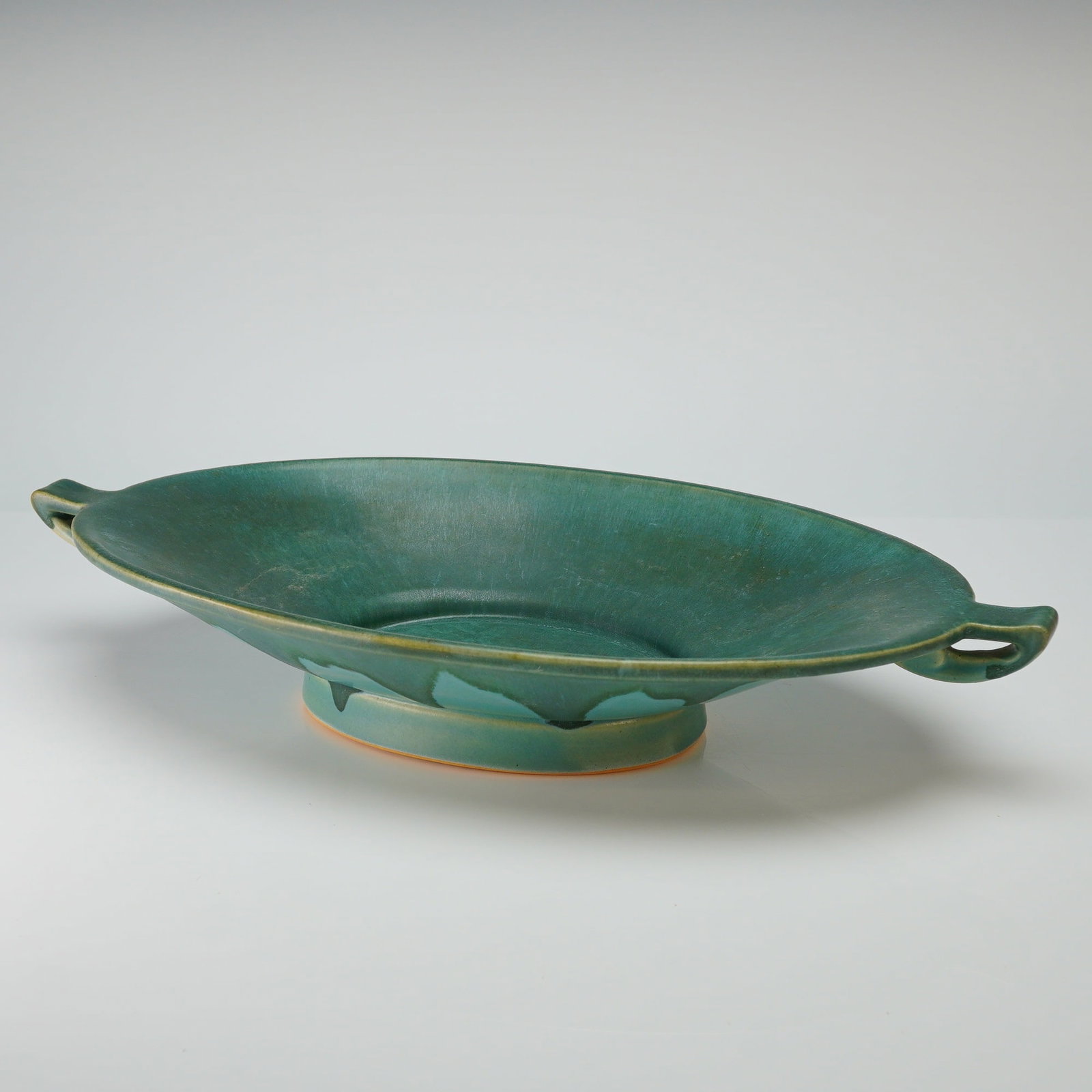 Roseville Pottery Handled Console Bowl, Carnelian II (1 of 5)