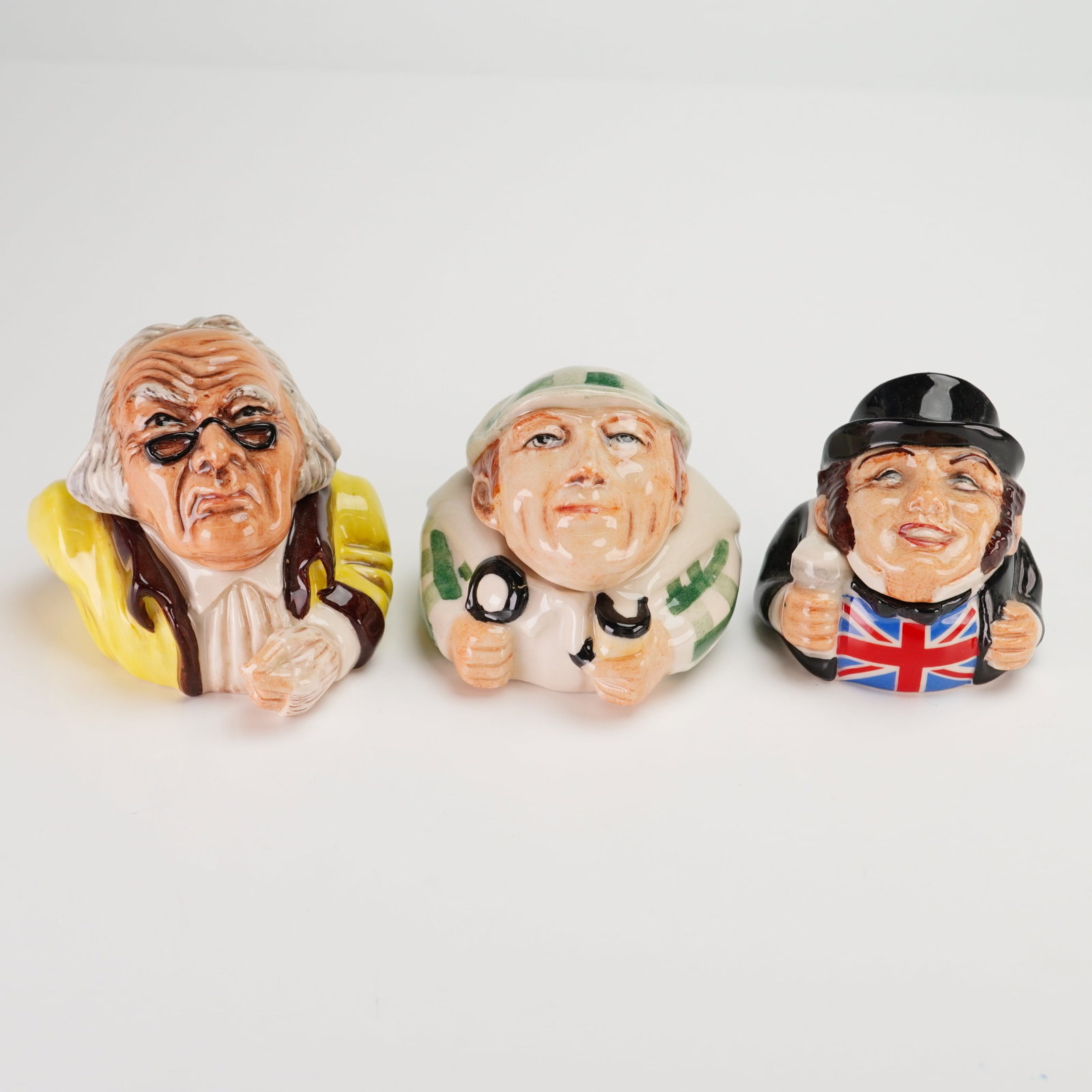 3pc Kevin Francis Face Pots, Scrooge, Sherlock Holmes, and John Bull (1 of 4)