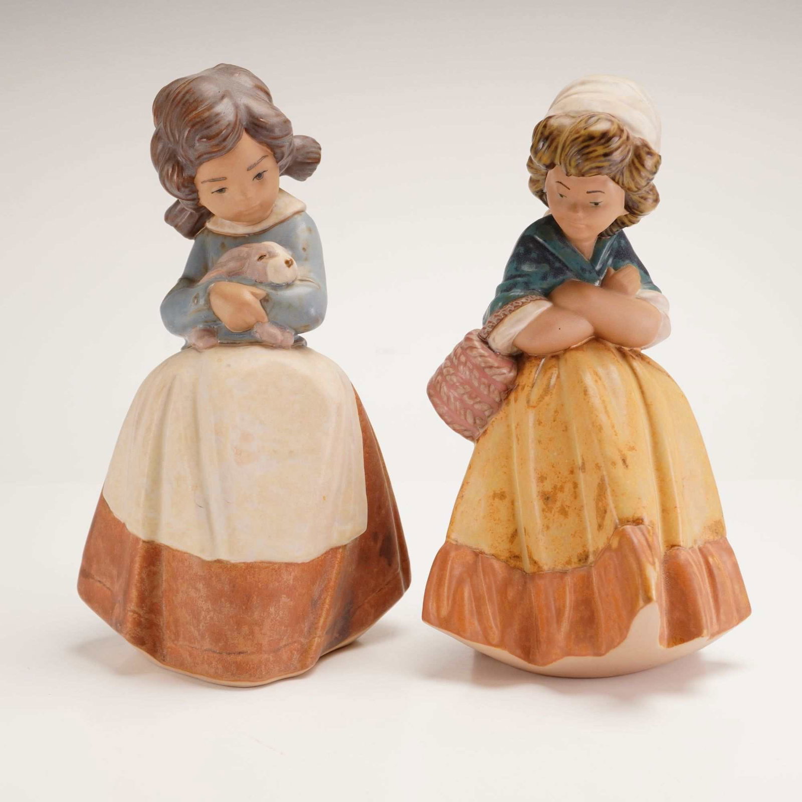 Two Lladro Gres Porcelain Figurines, Tenderness and Girl with Crossed Arms (1 of 4)