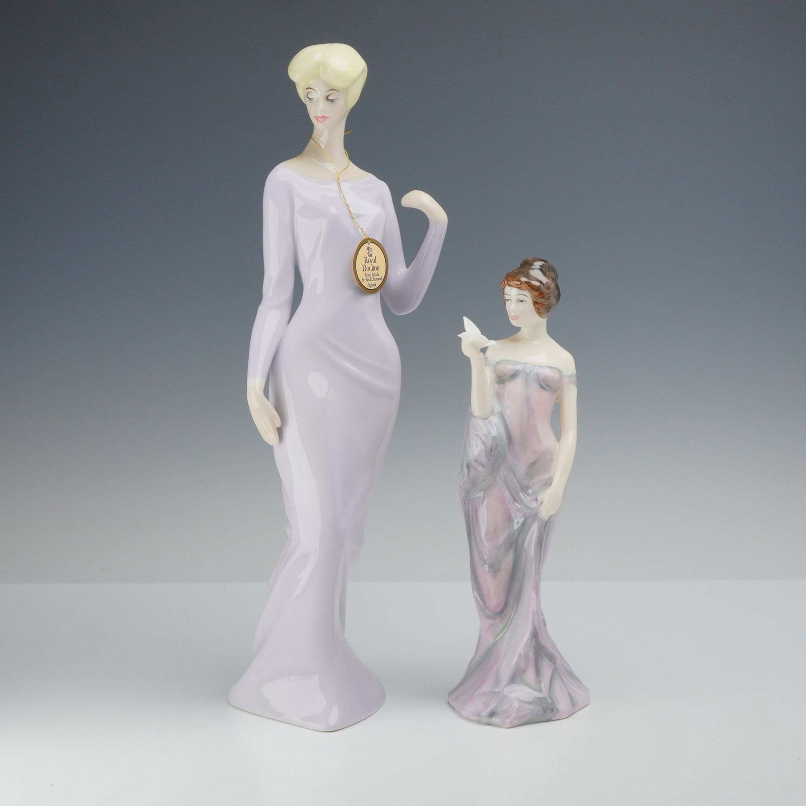 2pc Royal Doulton Porcelain Figurines Debutante HN 3188 and Harmony HN 2824 (1 of 3)