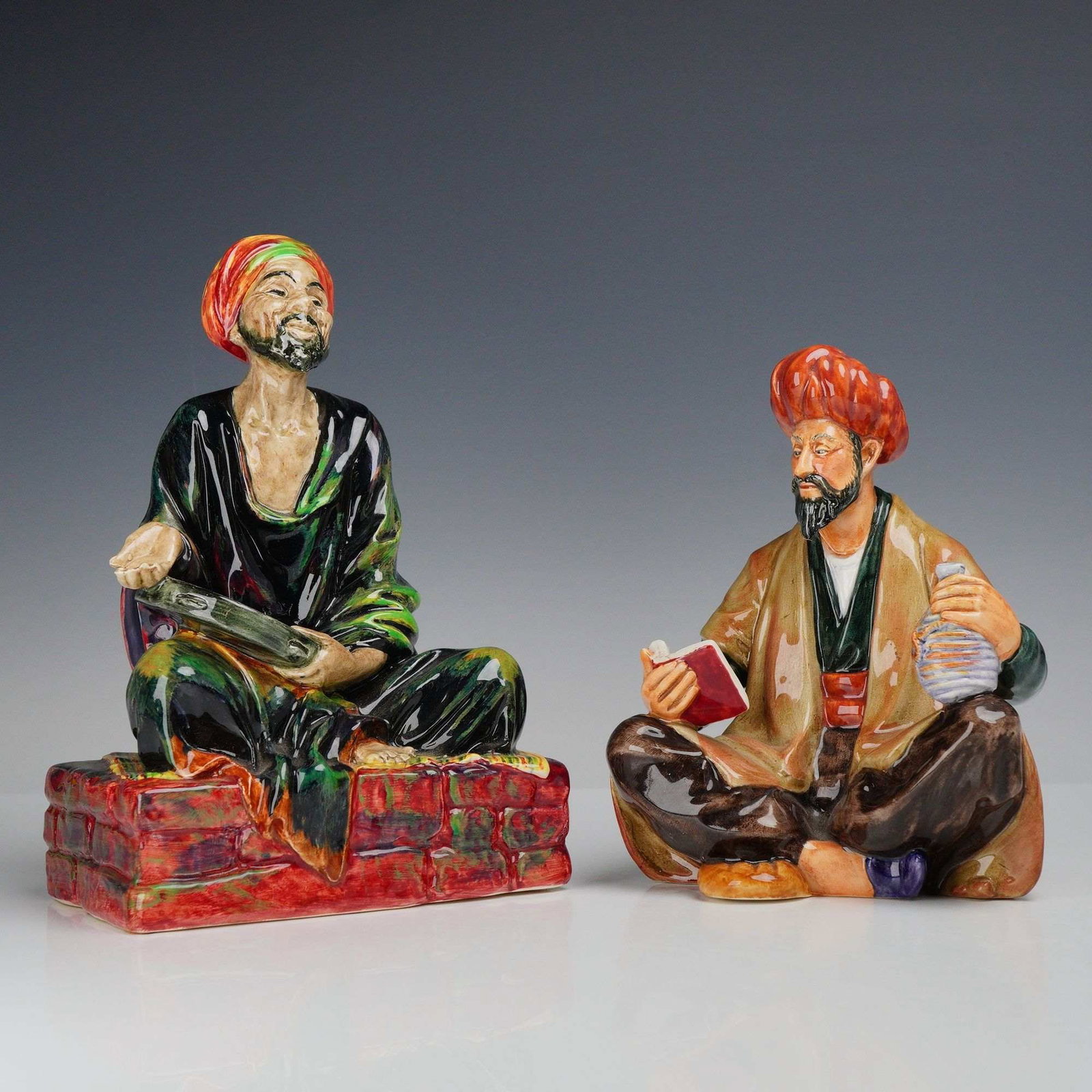 2pc Royal Doulton Figurines, Omar Khayyam HN2247 and Mendicant HN1365 (1 of 3)