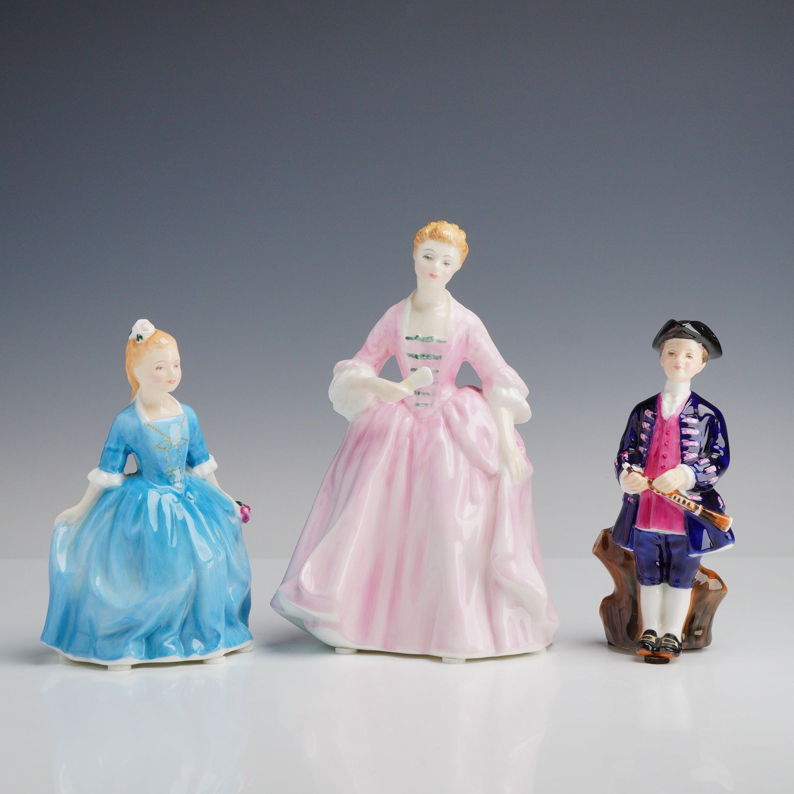 3pc Royal Doulton Williamsburg Series Porcelain Figurines (1 of 3)