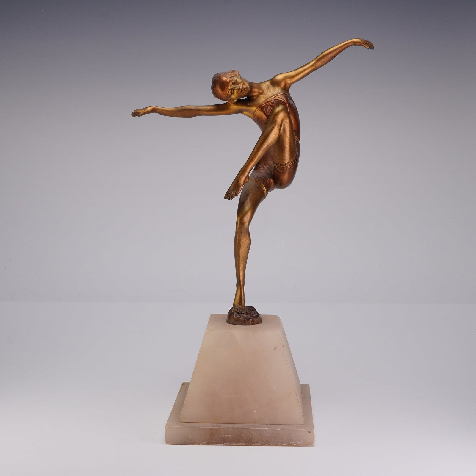 Style of Josef Lorenzl (Austrian 1892-1950) Art Deco Gilded Bronze Dancer (1 of 3)