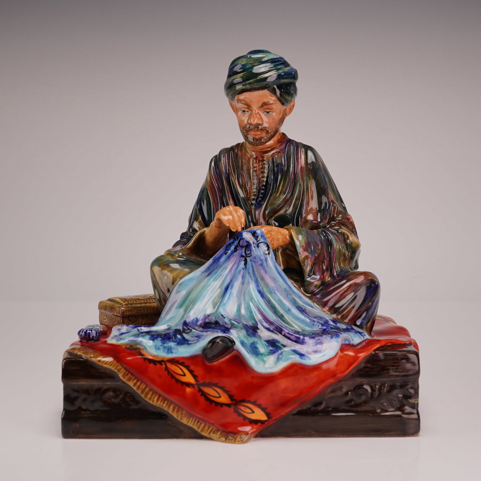 Reg Johnson Studio Pottery Figurine, Embroiderer of Kashmir (1 of 3)