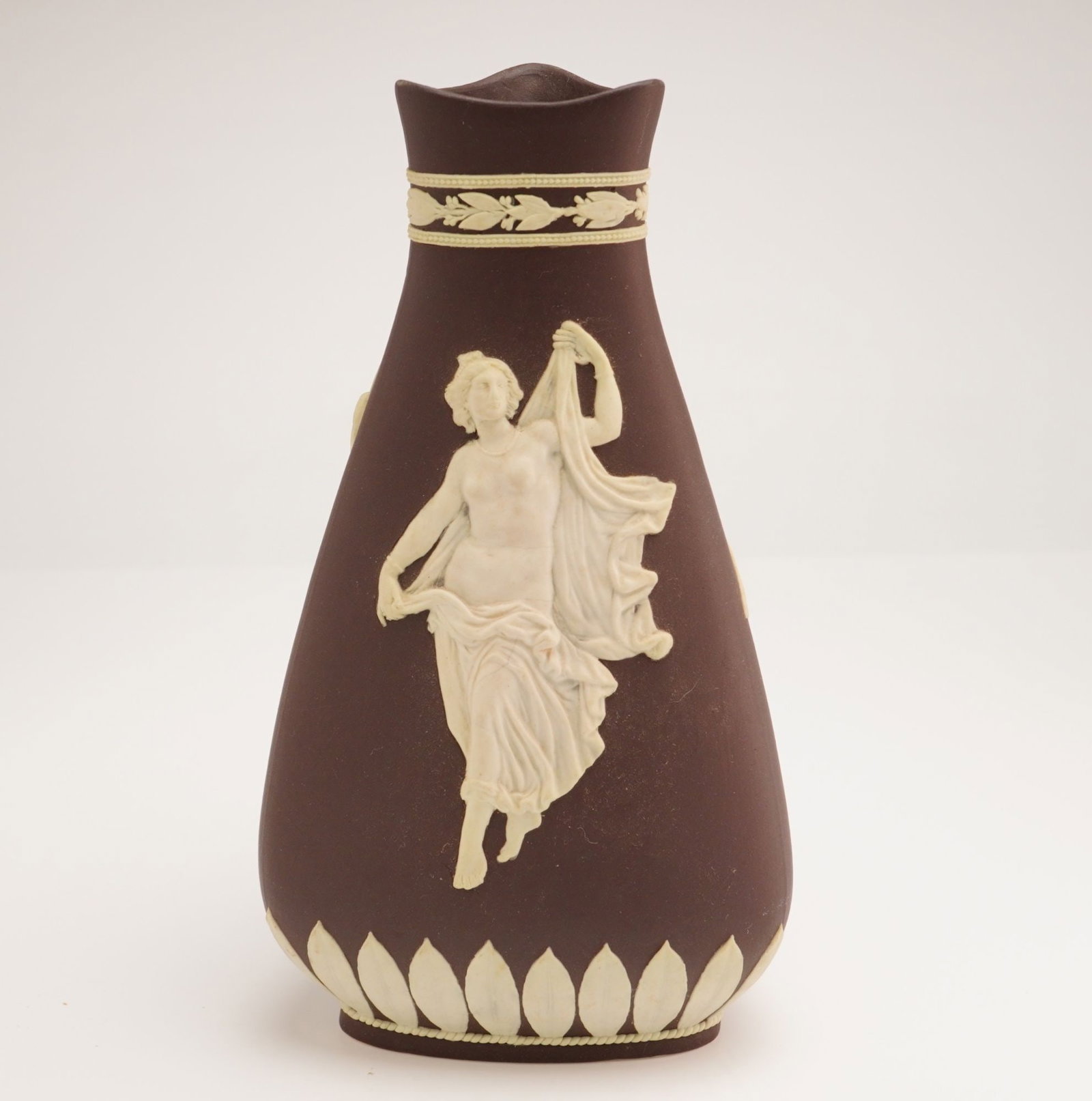 Wedgwood Chocolate Brown Jasperware Triangular Vase (1 of 4)
