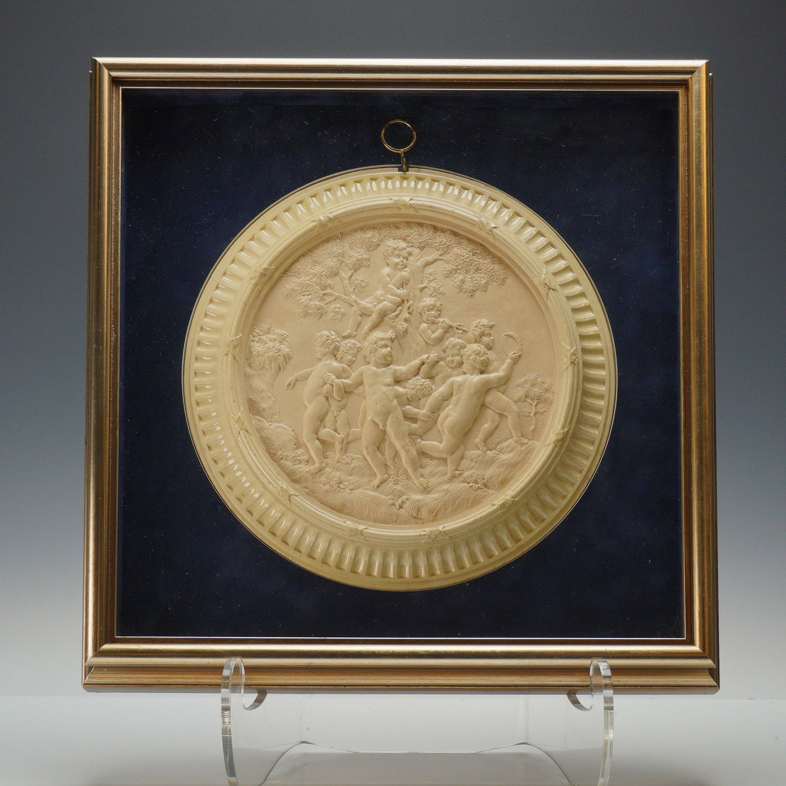 Wedgwood Cane Ware Relief Plaque of Bacchanalian Putti (1 of 4)