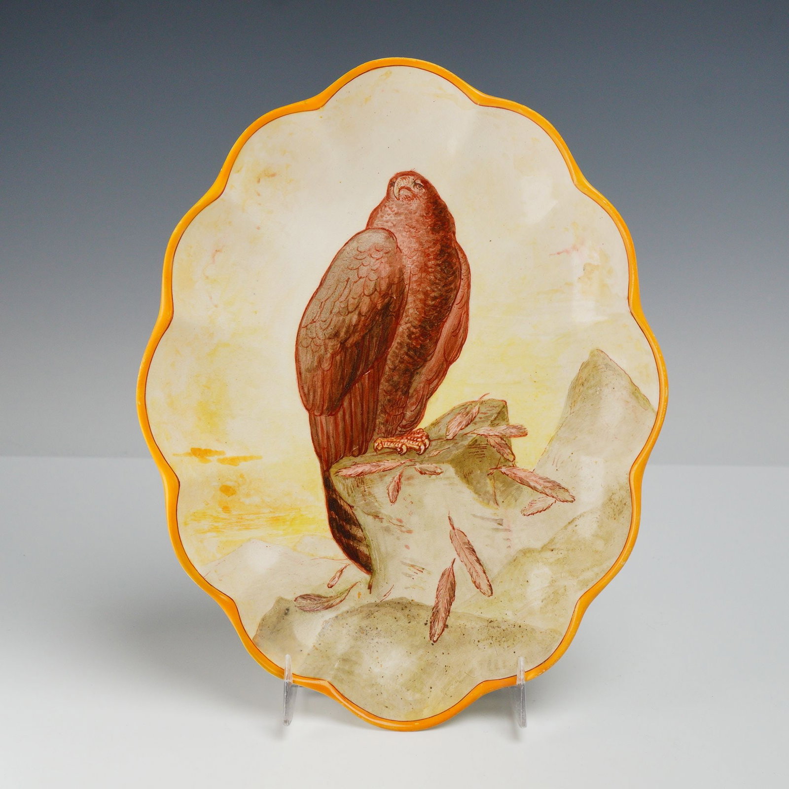 Wedgwood Queensware Hand-Painted Eagle Dish (1 of 3)