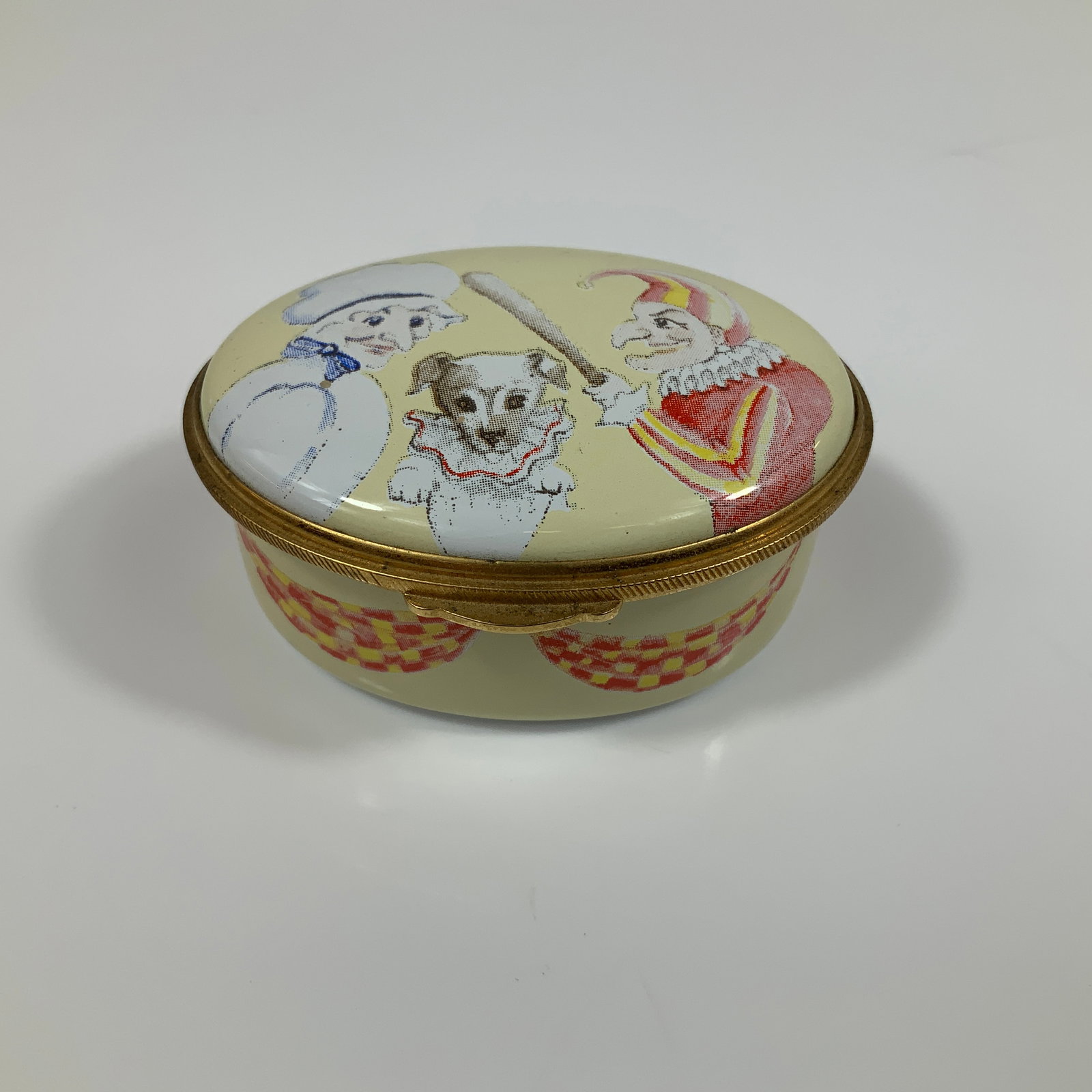 Vintage Porcelain Punch and Judy PUNCH Trinket Box (1 of 4)