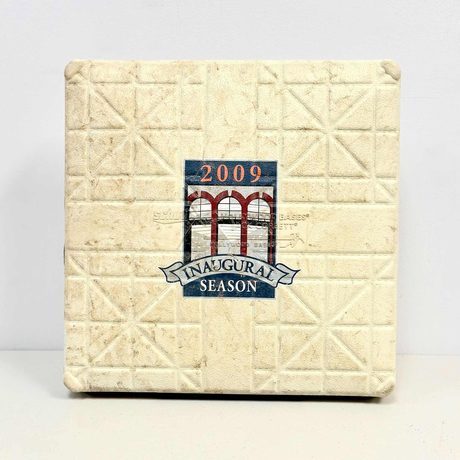 New York Mets 2009 Citi Field Inaugural Season Game-Used Jack Corbett Hollywood Baseball Base (1 of 3)