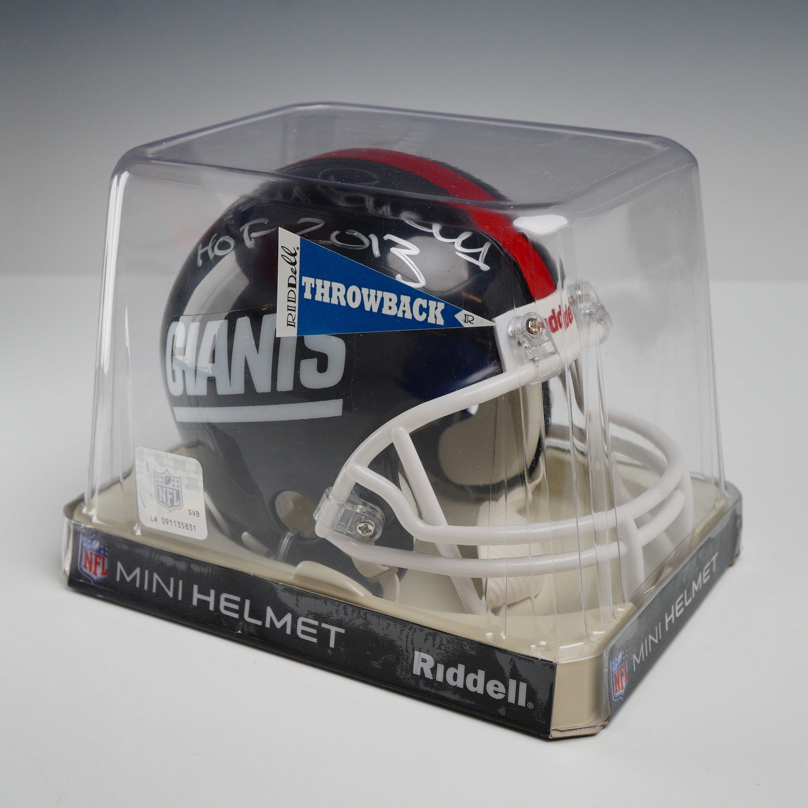 Bill Parcells Signed New York Giants Riddell Throwback Mini Football Helmet with HOF 2013 (1 of 4)