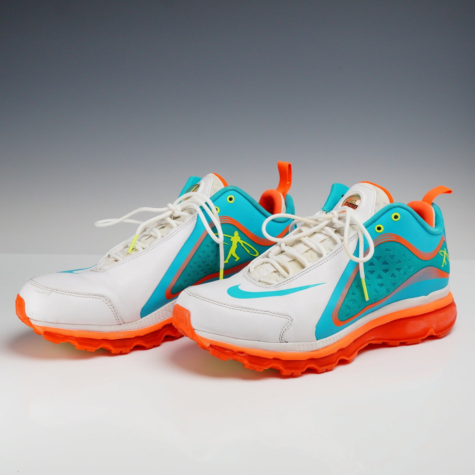 Pair of Nike Air Griffey Max 360 South Beach Baseball Shoes, Size US 12 (1 of 6)