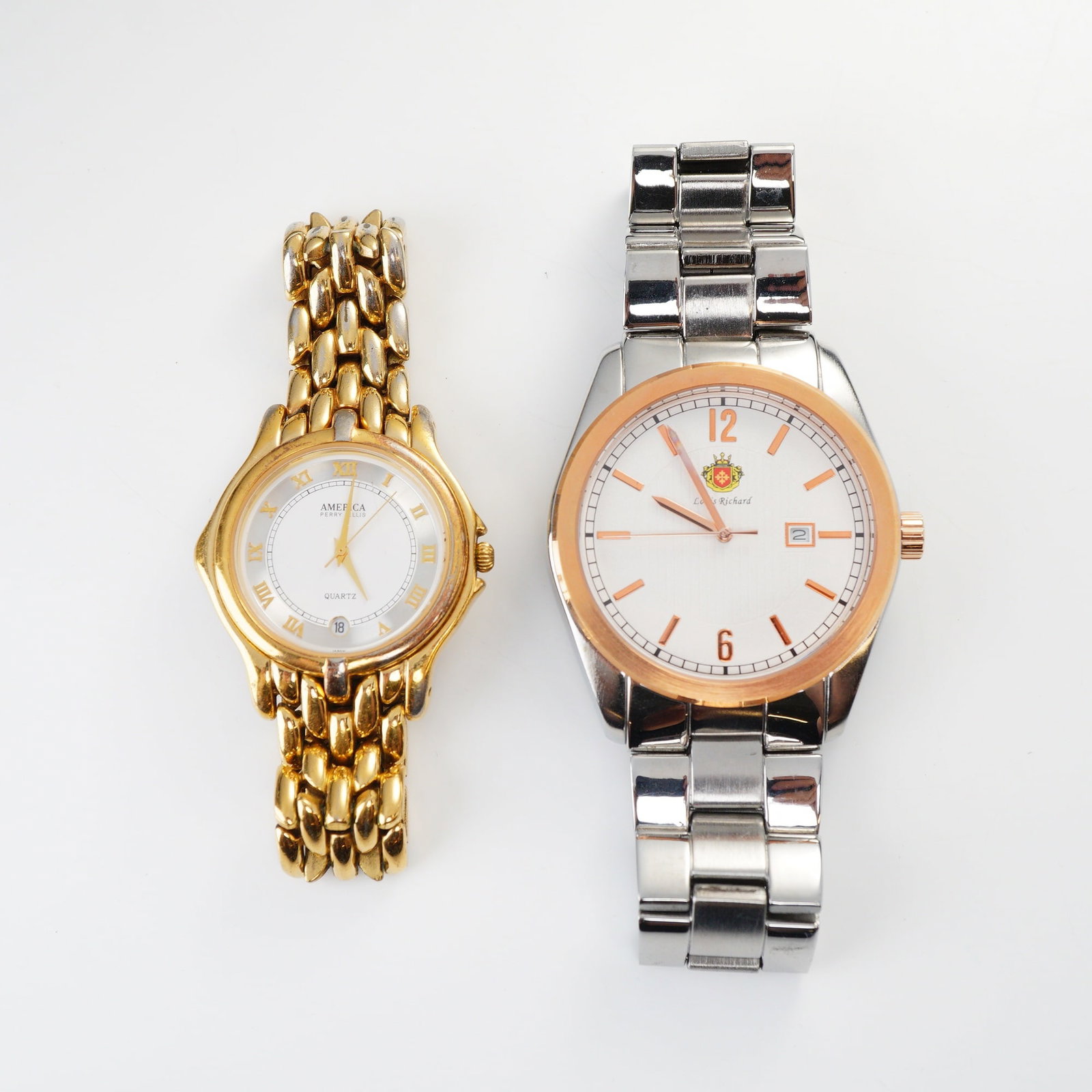 Two Louis Richard and America Perry Ellis Stainless Steel Date Writwatches (1 of 5)