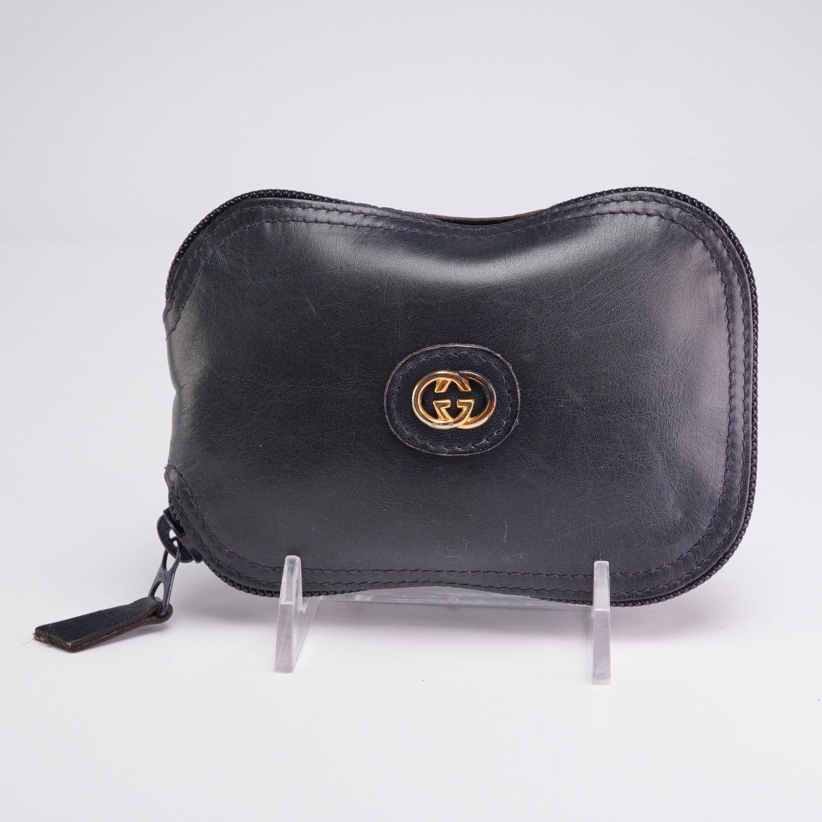 Gucci Vintage Fold Up Shopping Bag in Leather Zip Pouch (1 of 4)