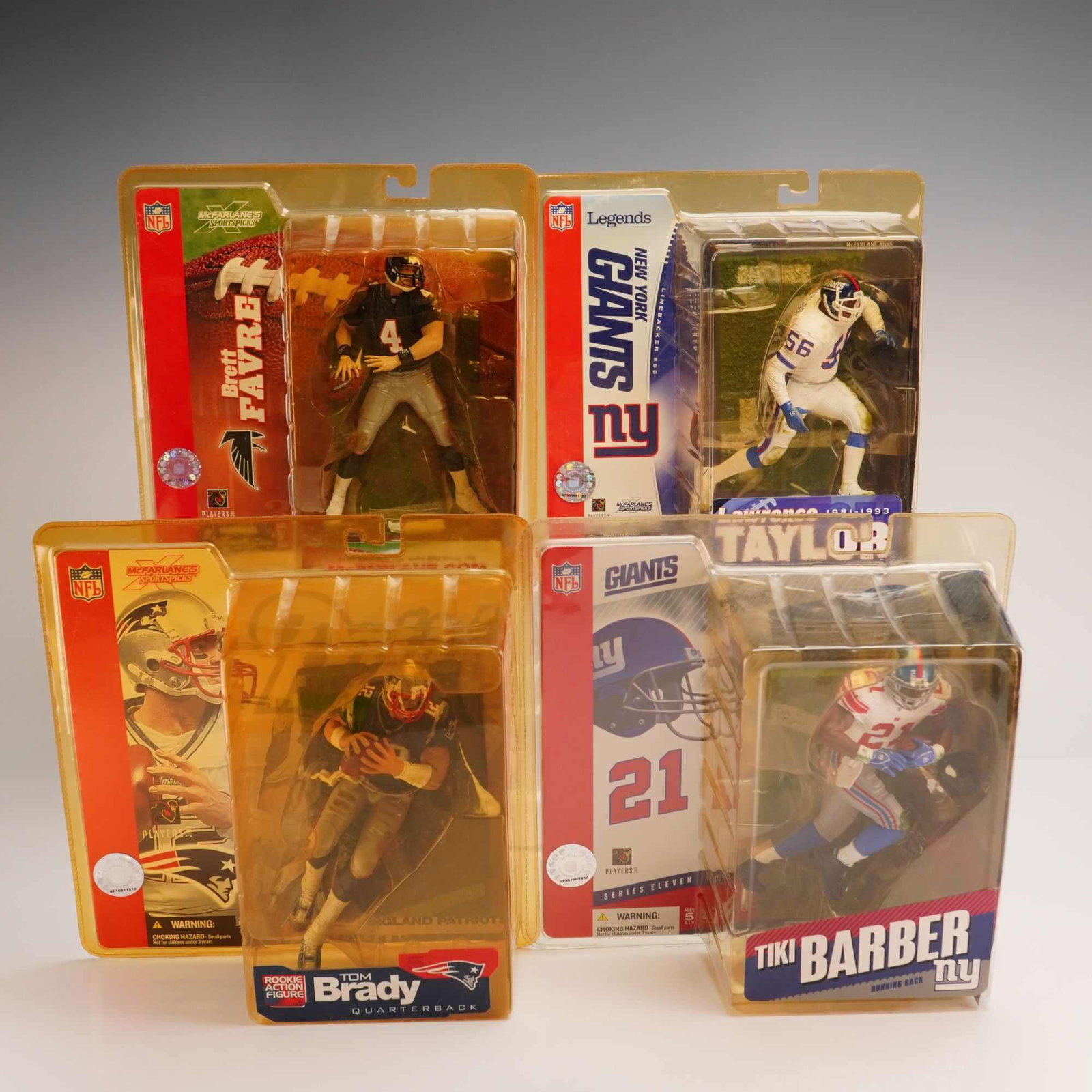 4pc Lot of McFarlane Toys NFL Sportspicks Action Figures Including Tom Brady and Brett Favre (1 of 2)
