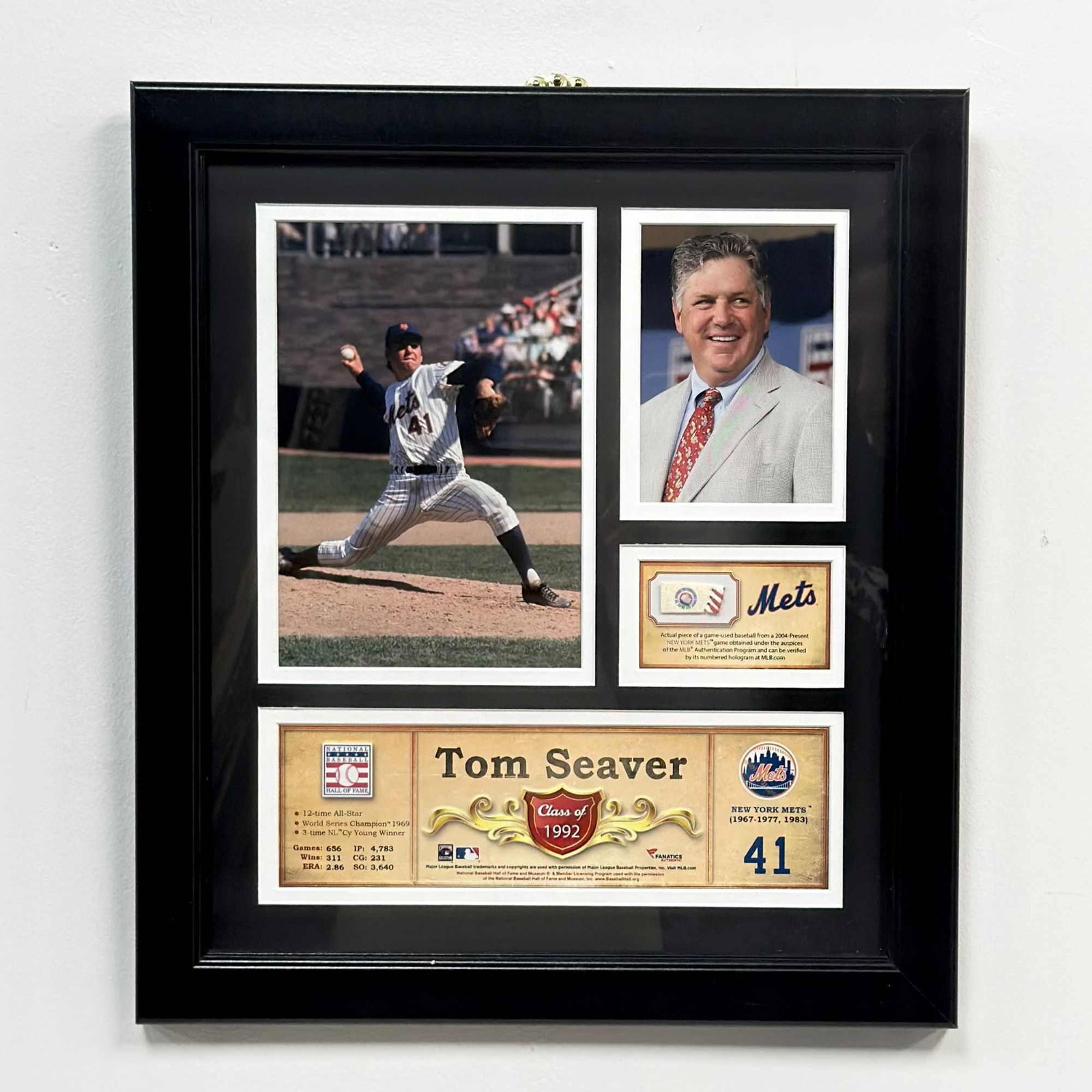 Tom Seaver New York Mets Framed Hall of Fame Tribute Collage with Game-Used Baseball Piece (1 of 4)
