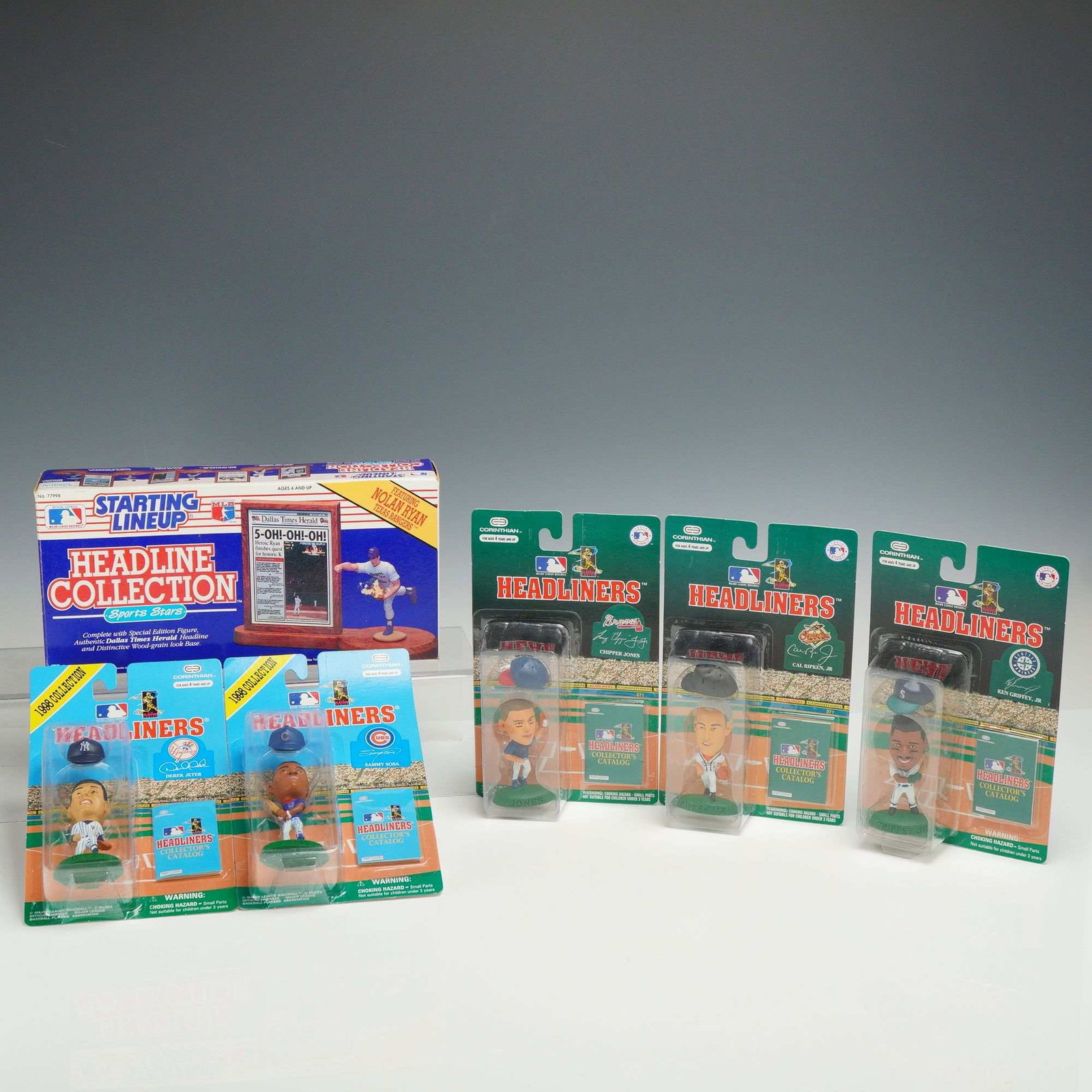 A Collection of Six MLB Figurines in Boxes Including Kenner Starting Lineup and Corinthian (1 of 3)