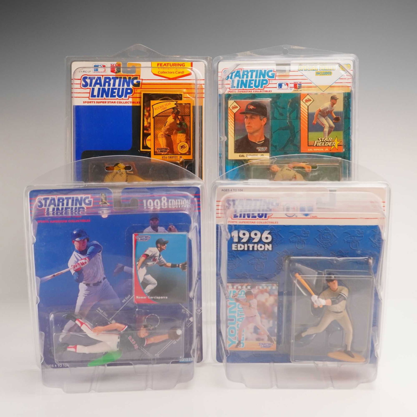 4pc Kenner Starting Lineup MLB Action Figures Including Ken Griffey Jr. and Derek Jeter (1 of 3)