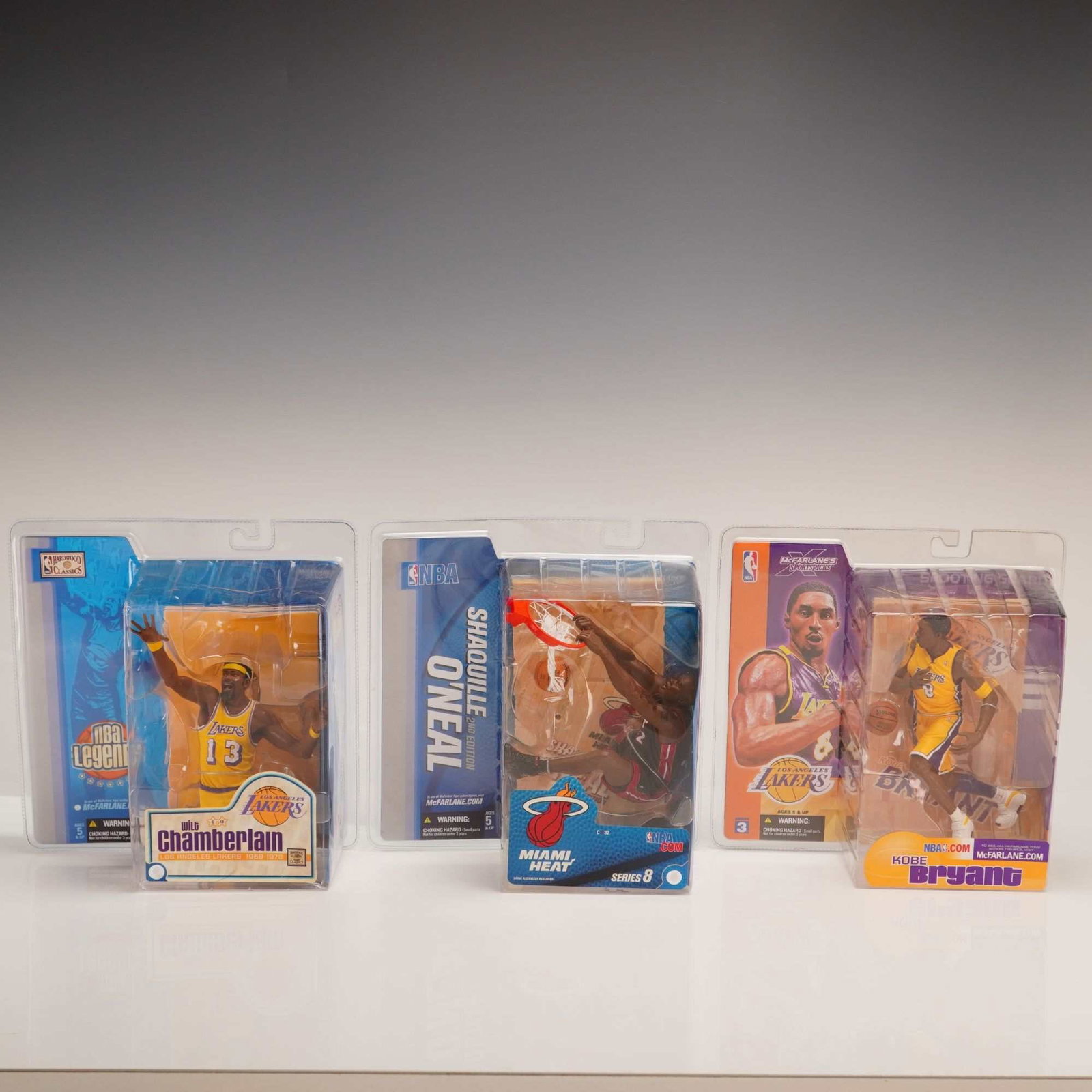 3pc McFarlane Toys NBA SportsPicks Action Figures Wilt Chamberlain Shaquille O'Neal and Kobe Bryant (1 of 3)
