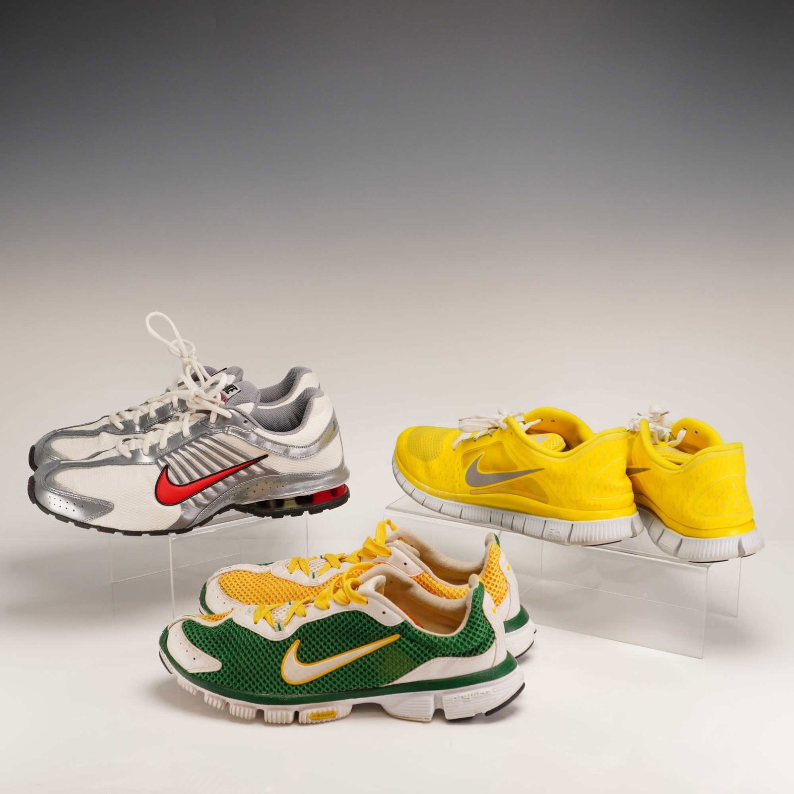 Three Pairs of Nike Men's Athletic Shoes Size 12 Reax Run 4 Free Run Plus 2 and Zoom Phylite (1 of 5)