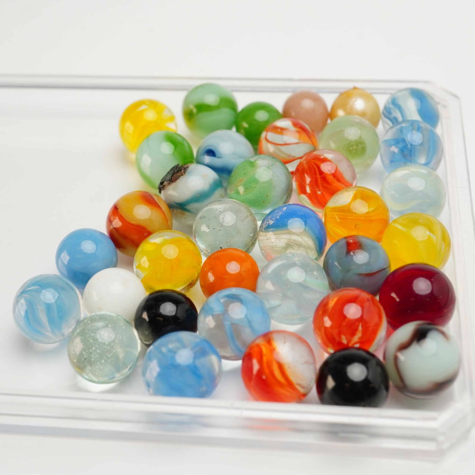 36pc Assortment of Swirl Glass Marbles (1 of 3)