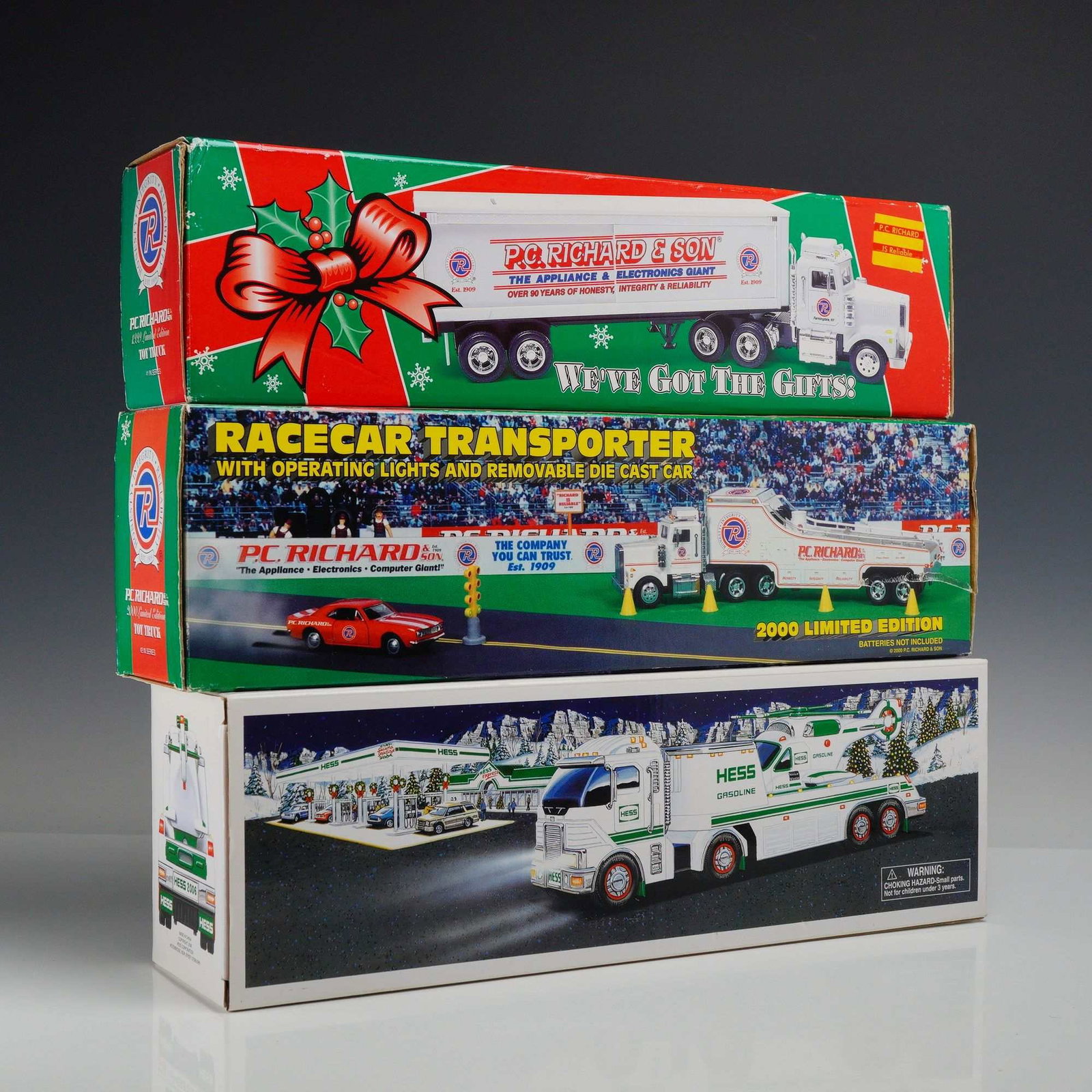 Three Collectible Toy Truck Sets including 2006 Hess and P.C. Richard & Son Limited Editions (1 of 3)