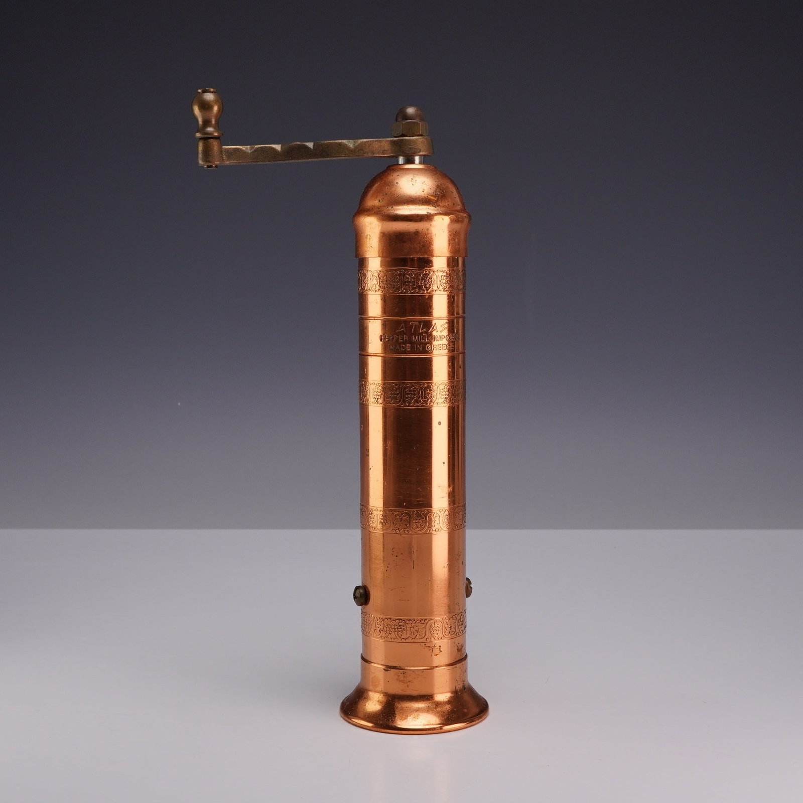 Atlas Copper and Brass Pepper Mill, Made in Greece (1 of 3)