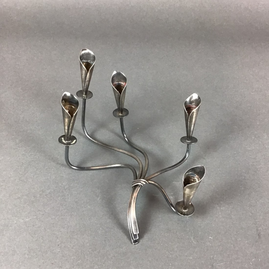 Hans Jensen Danish Modern Silver Plated Five Light Calla Lily Candelabra (1 of 4)