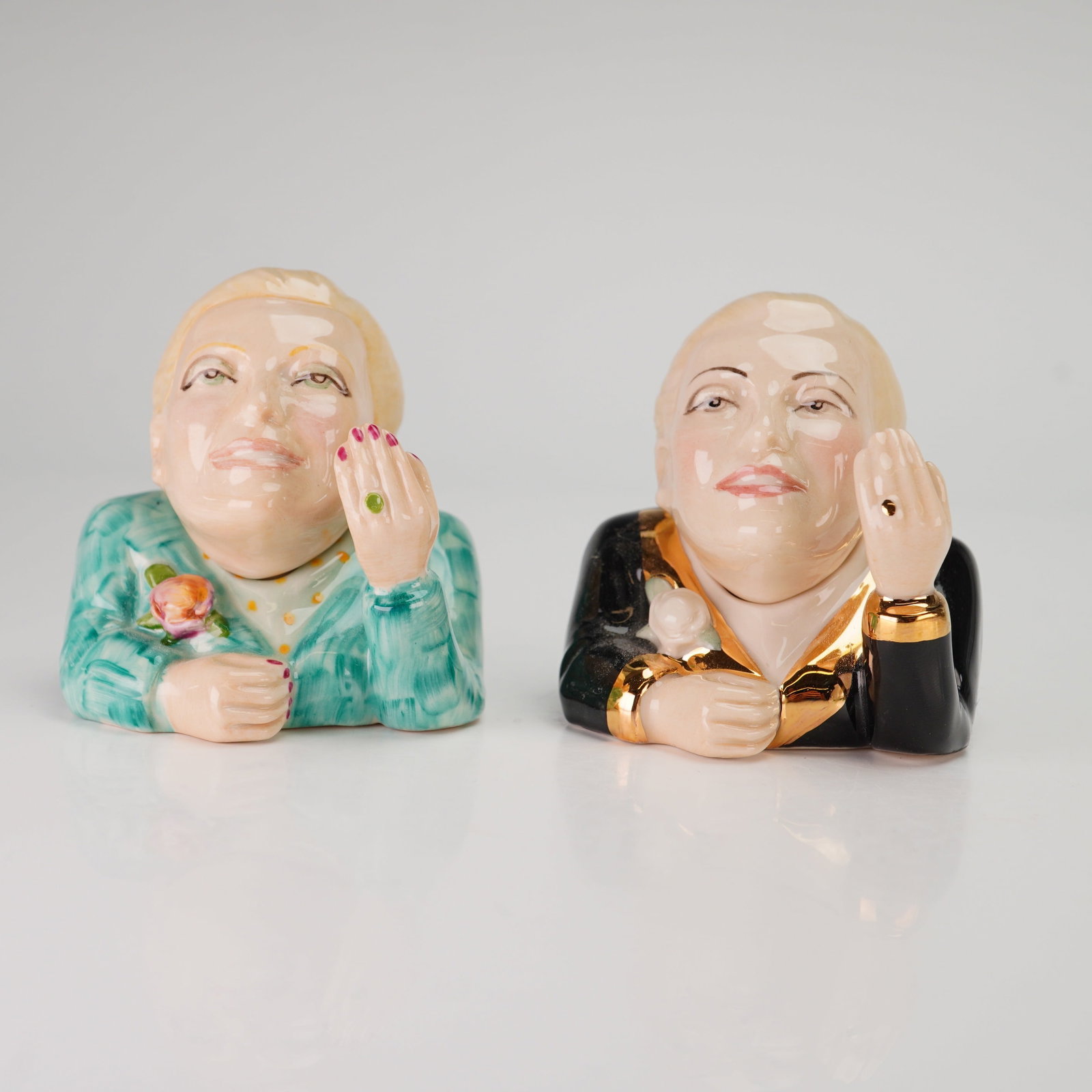 2pc Kevin Francis Eva Peron Face Pots, Evita (1 of 4)
